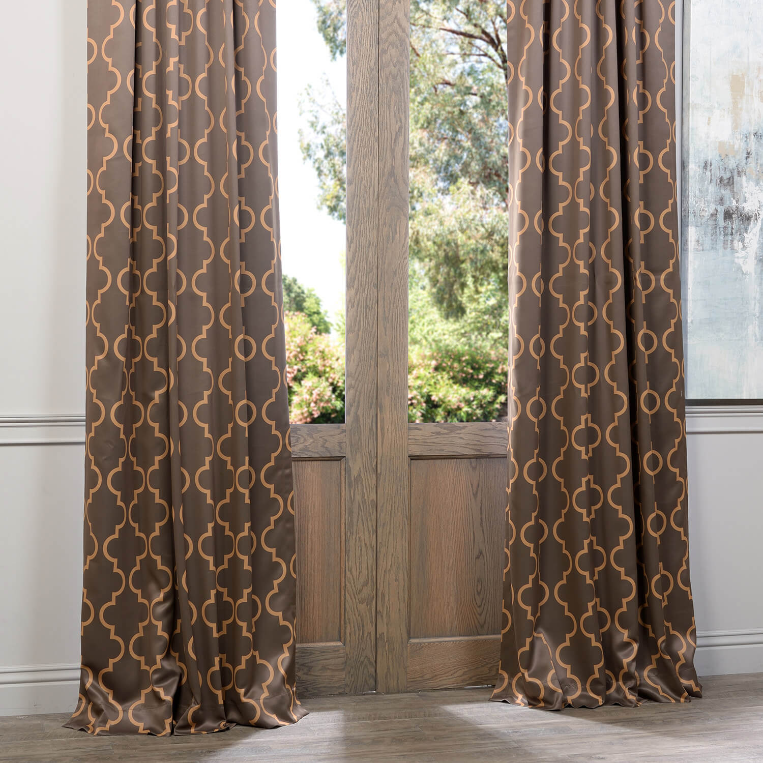 Seville Taupe & Gold Blackout Curtain