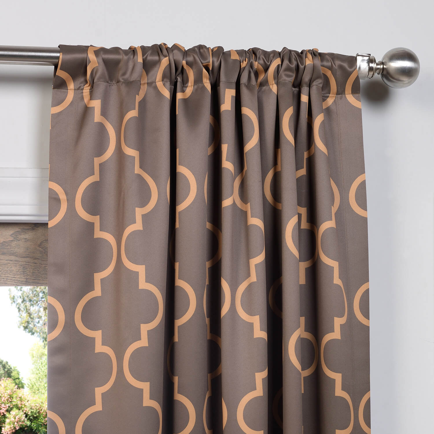 Seville Taupe & Gold Blackout Curtain