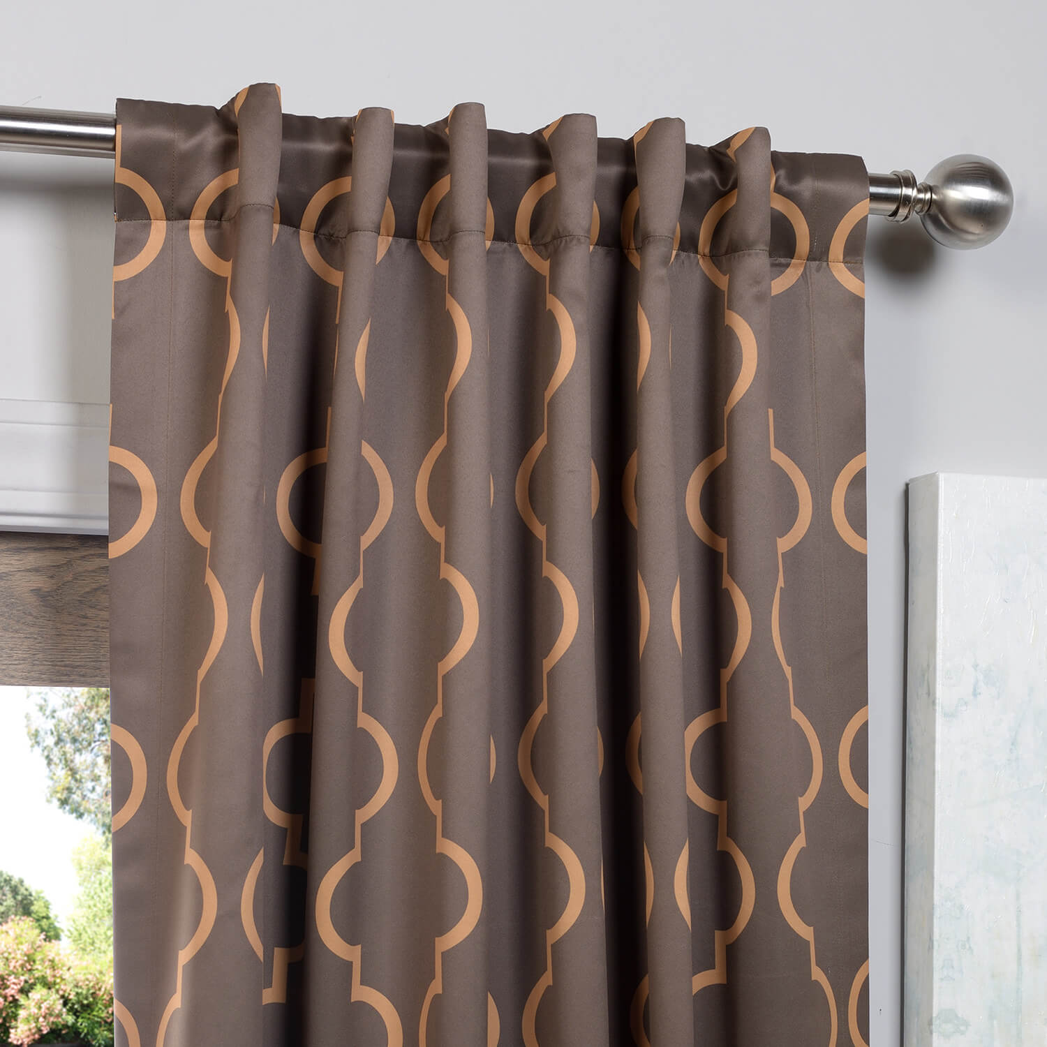 Seville Taupe & Gold Blackout Curtain