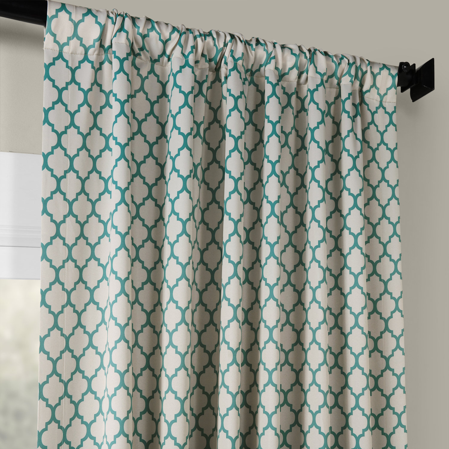 Casablanca Teal Blackout Room Darkening Curtain