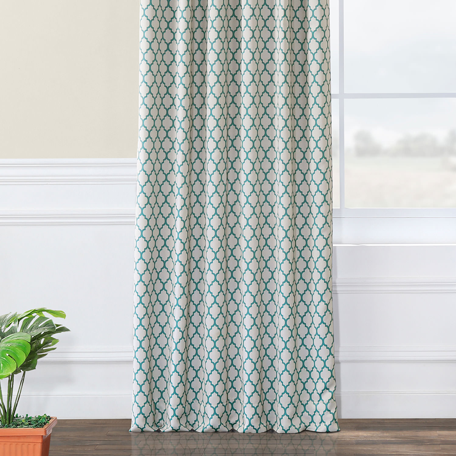 Casablanca Teal Blackout Room Darkening Curtain