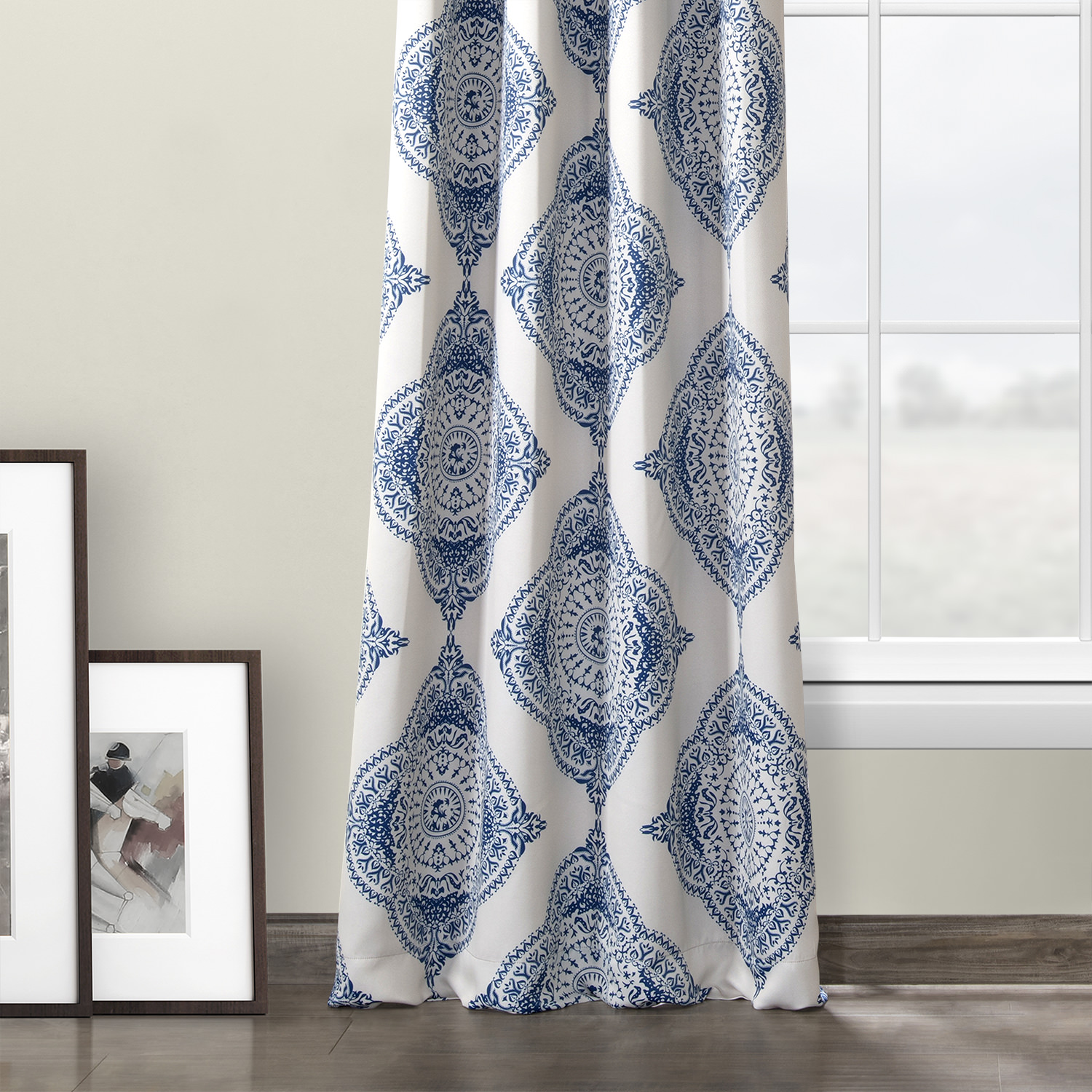 Henna Blue Grommet Blackout Room Darkening Curtain