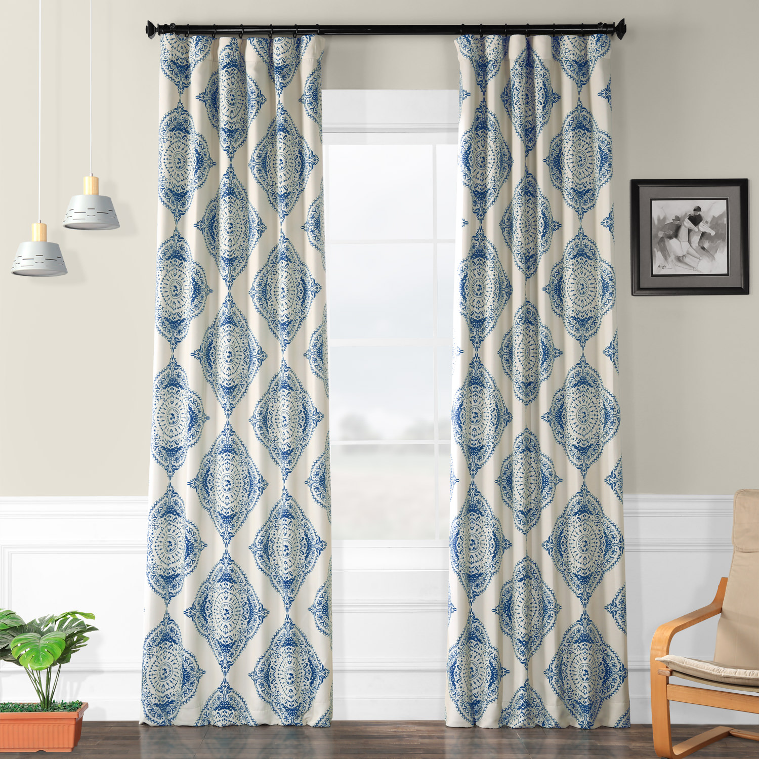 Henna Blue Blackout Room Darkening Curtain