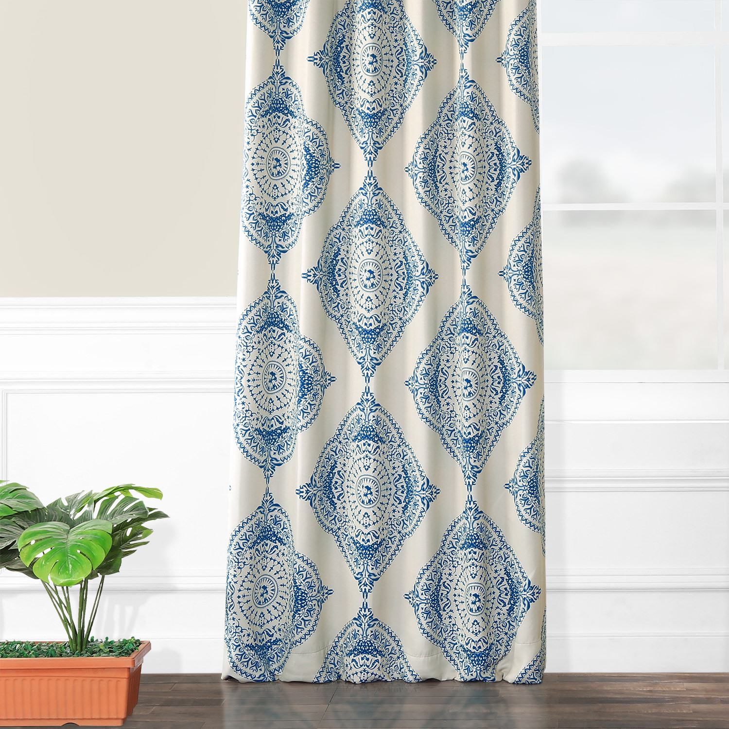 Henna Blue Blackout Room Darkening Curtain