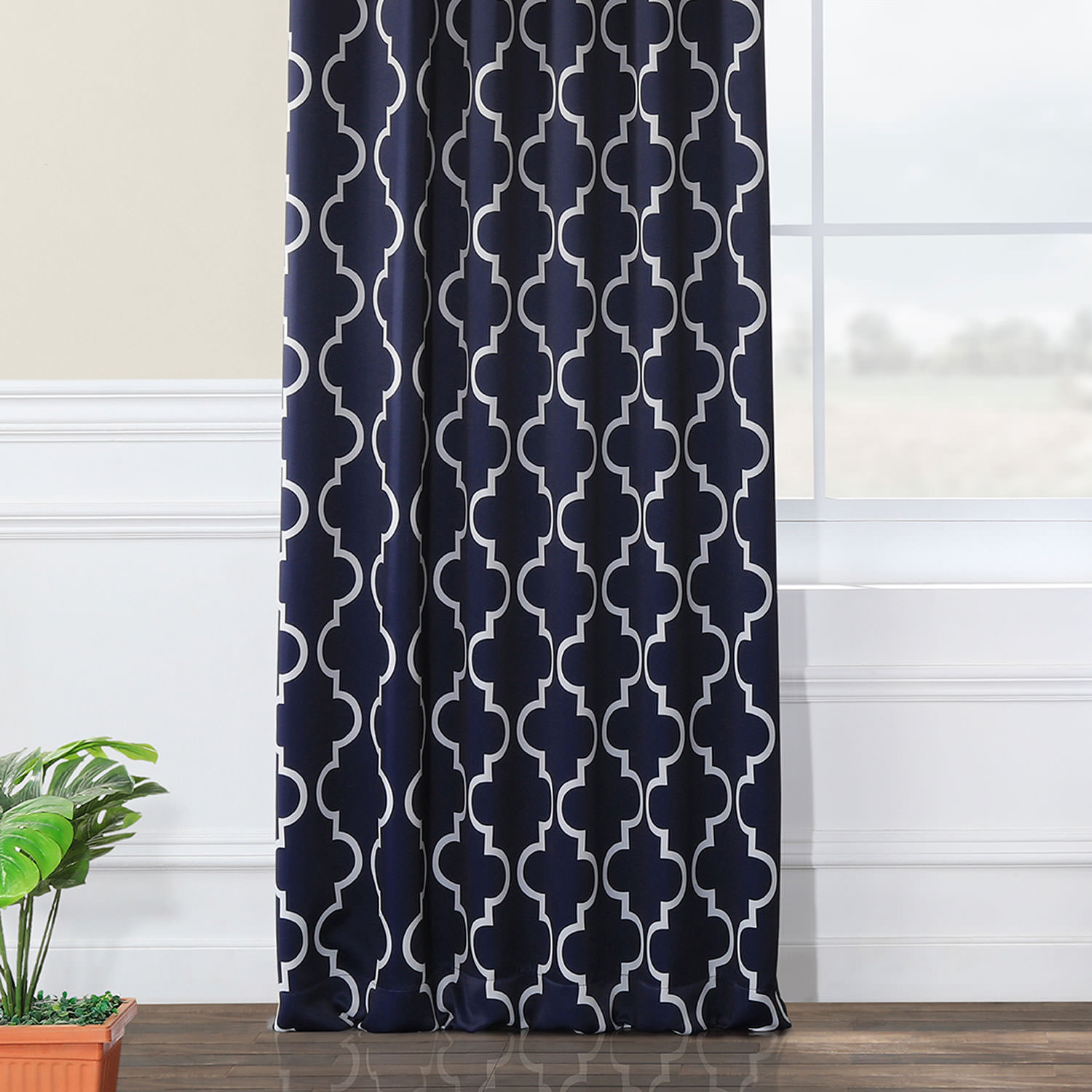 Seville Navy Blackout Room Darkening Curtain