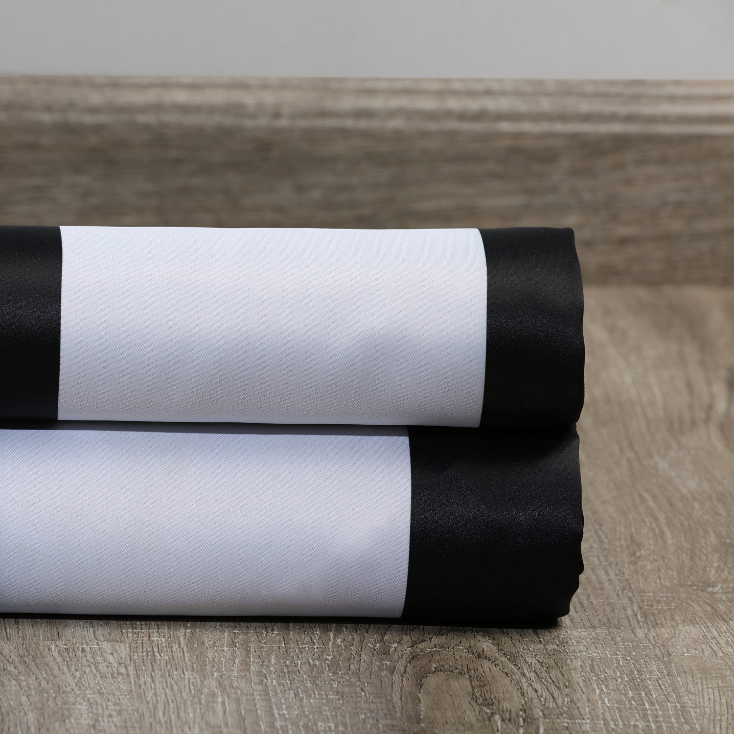 Awning Black &amp; Fog White Stripe Blackout Room Darkening Swatch