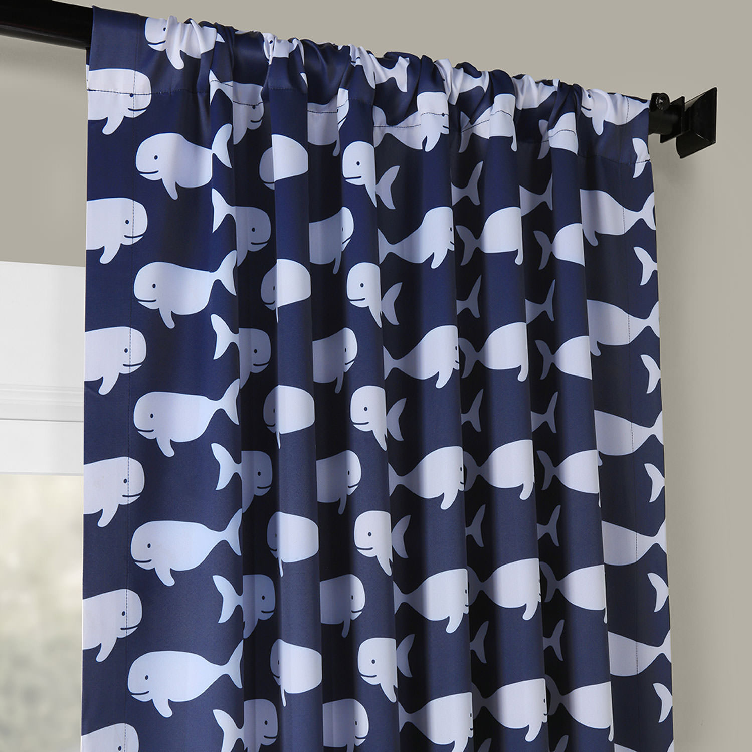 Migaloo Navy Blackout Room Darkening Curtain