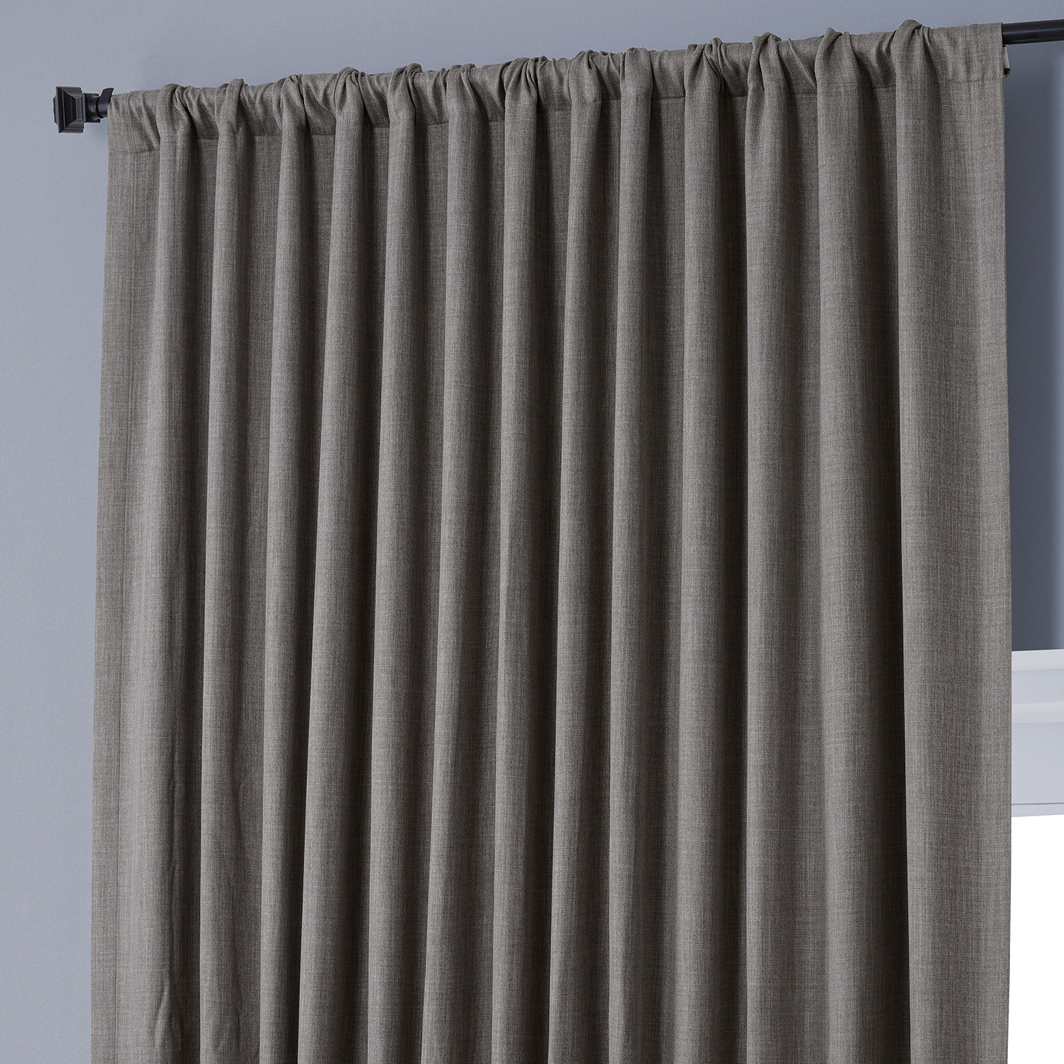 Mink Faux Linen Extra Wide Room Darkening Curtain