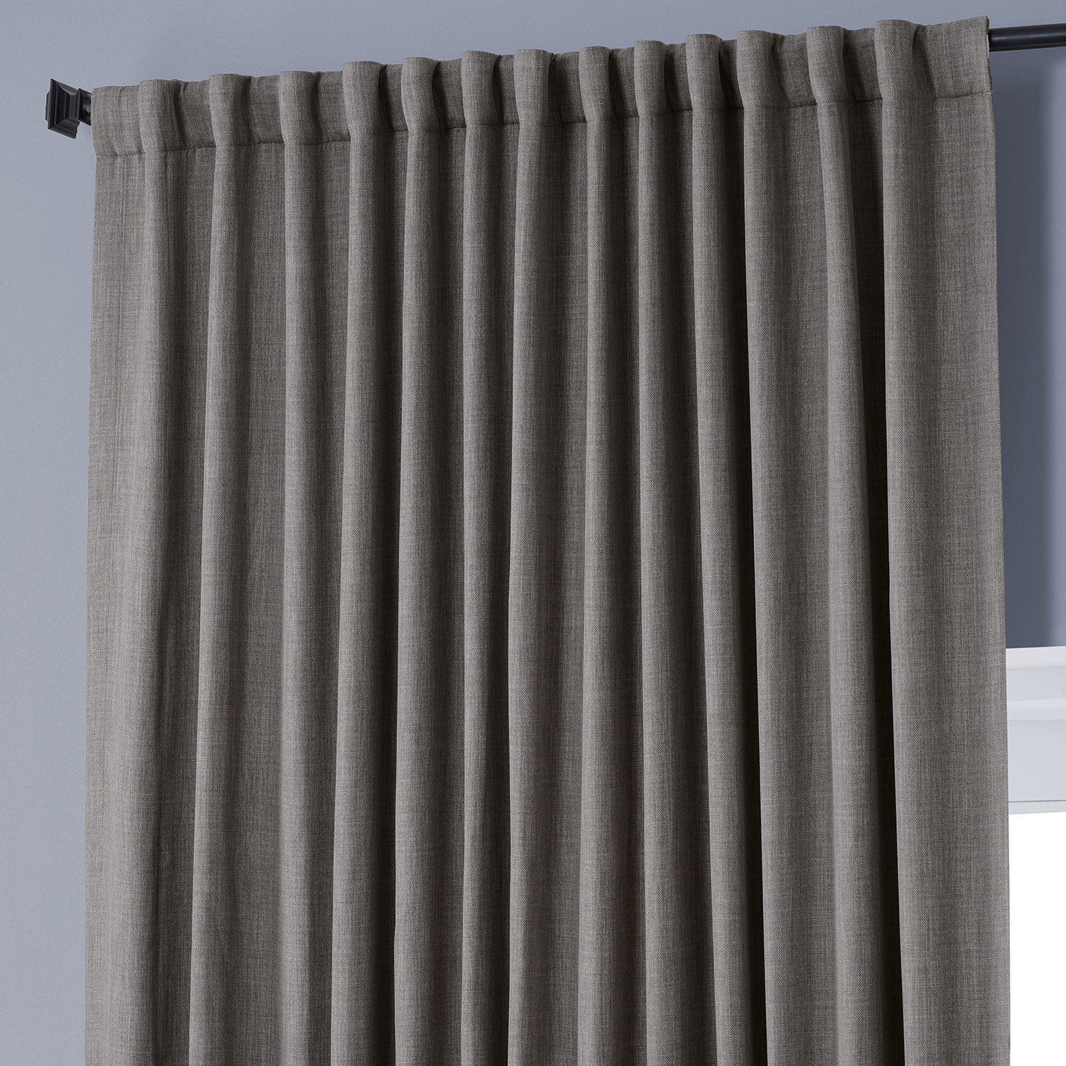 Mink Faux Linen Extra Wide Room Darkening Curtain