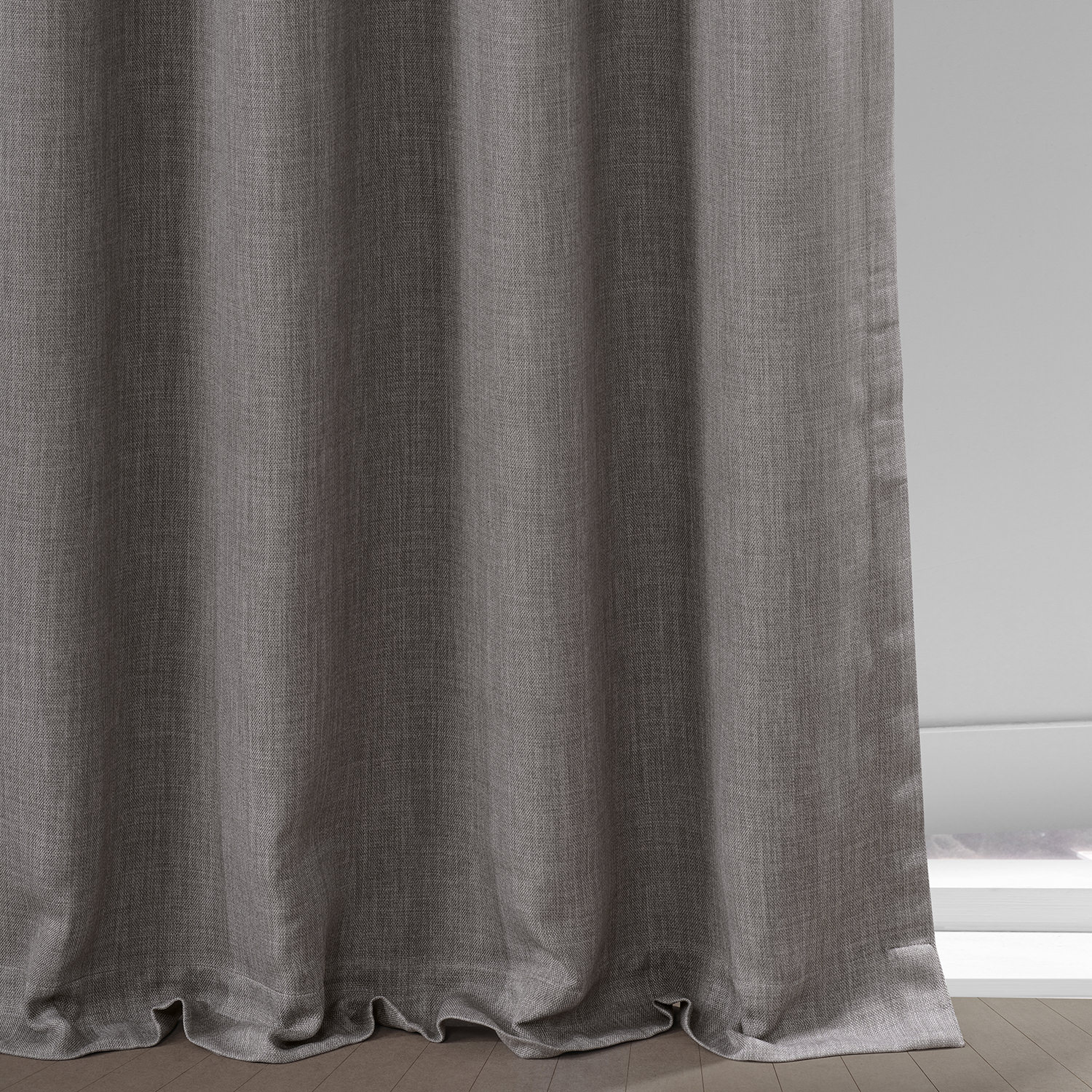 Mink Faux Linen Grommet Room Darkening Curtain