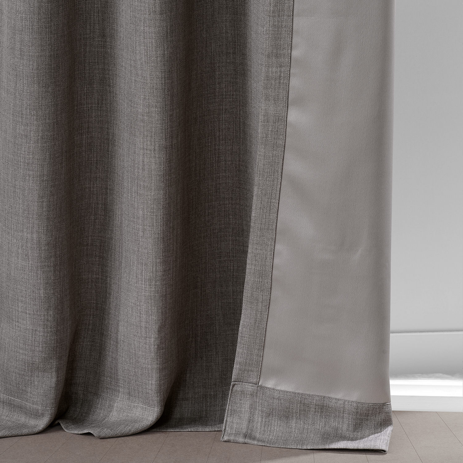 Mink Faux Linen Grommet Room Darkening Curtain