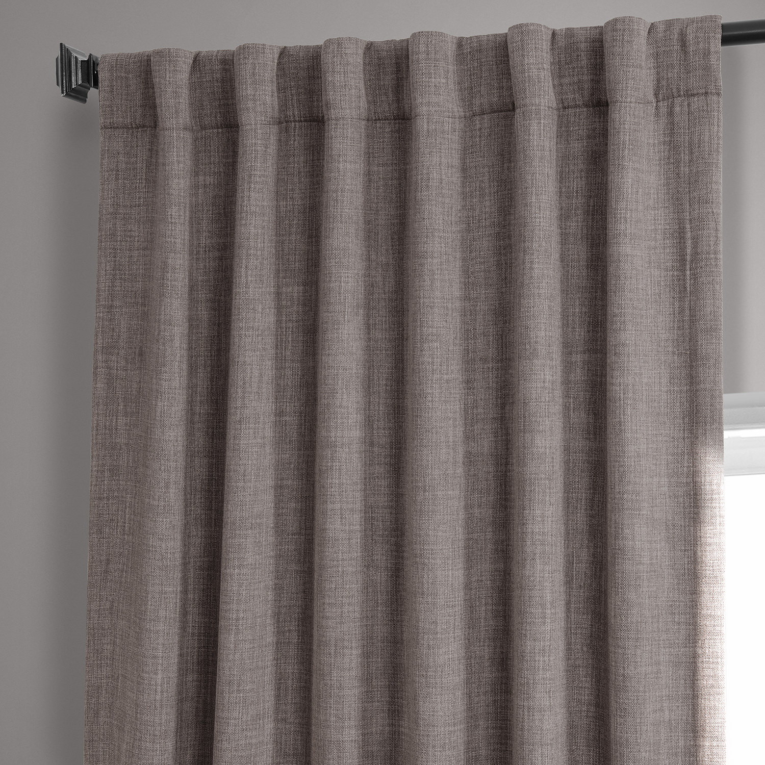 Mink Faux Linen Room Darkening Curtain