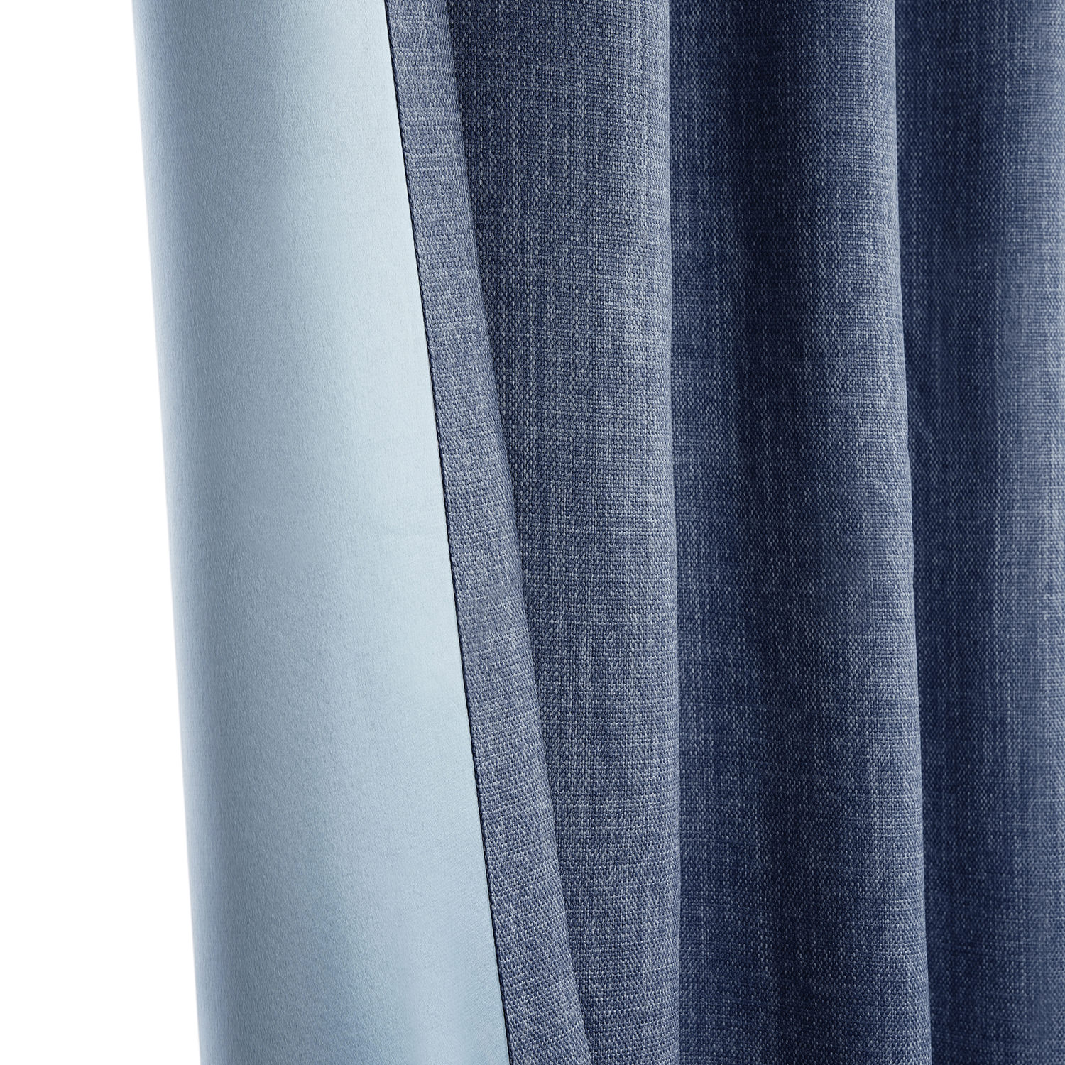 Denim Faux Linen Room Darkening Curtain