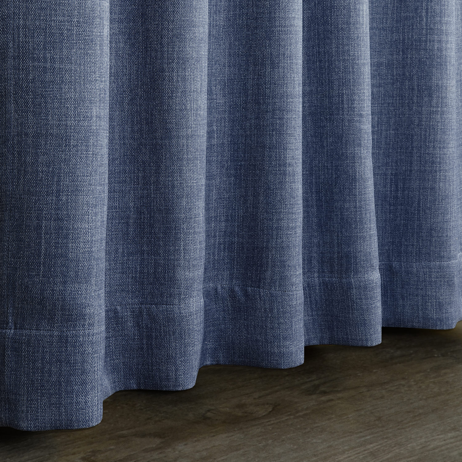 Denim Faux Linen Room Darkening Curtain