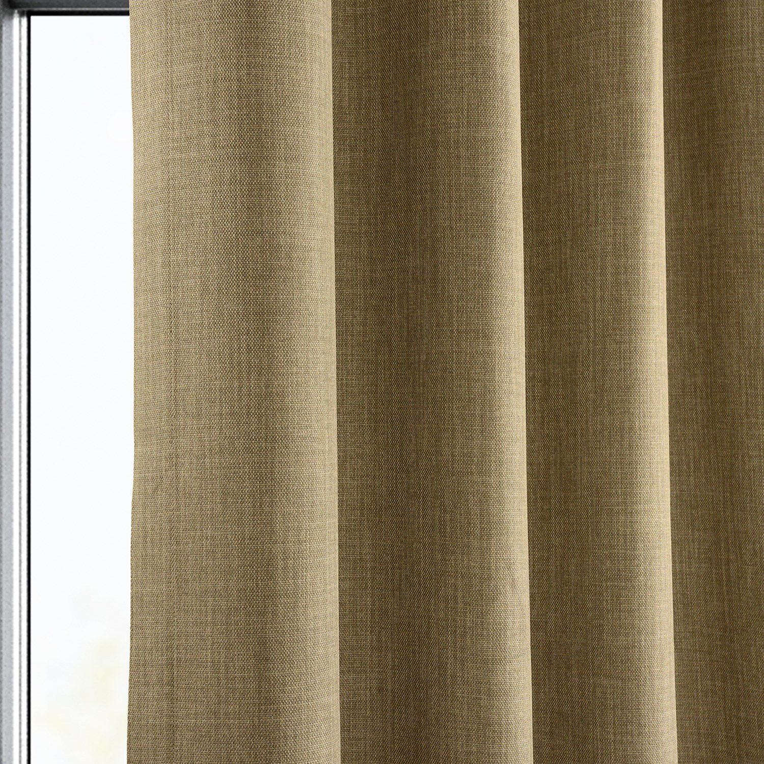 Butterscotch Faux Linen Grommet Room Darkening Curtain