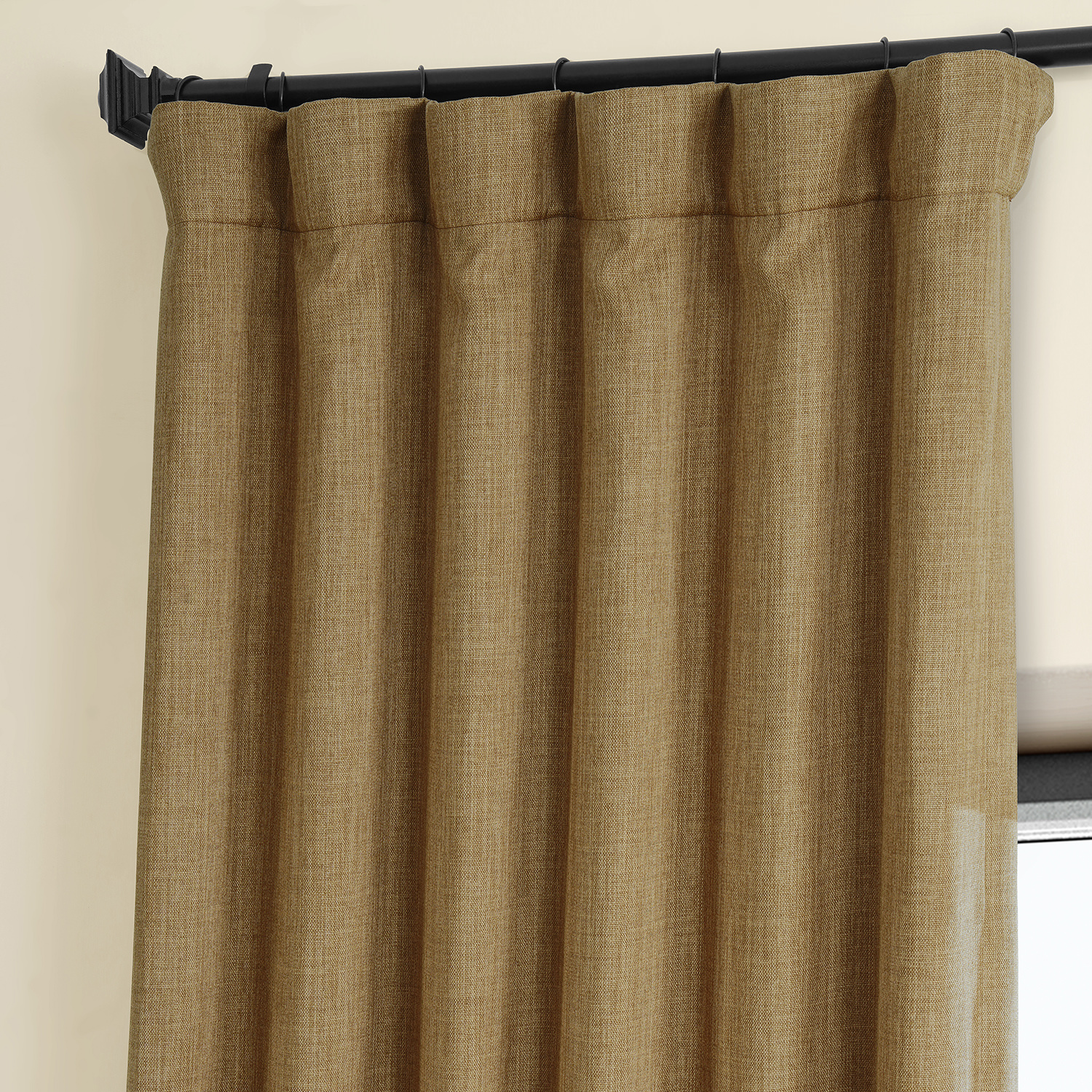 Butterscotch Faux Linen Room Darkening Curtain