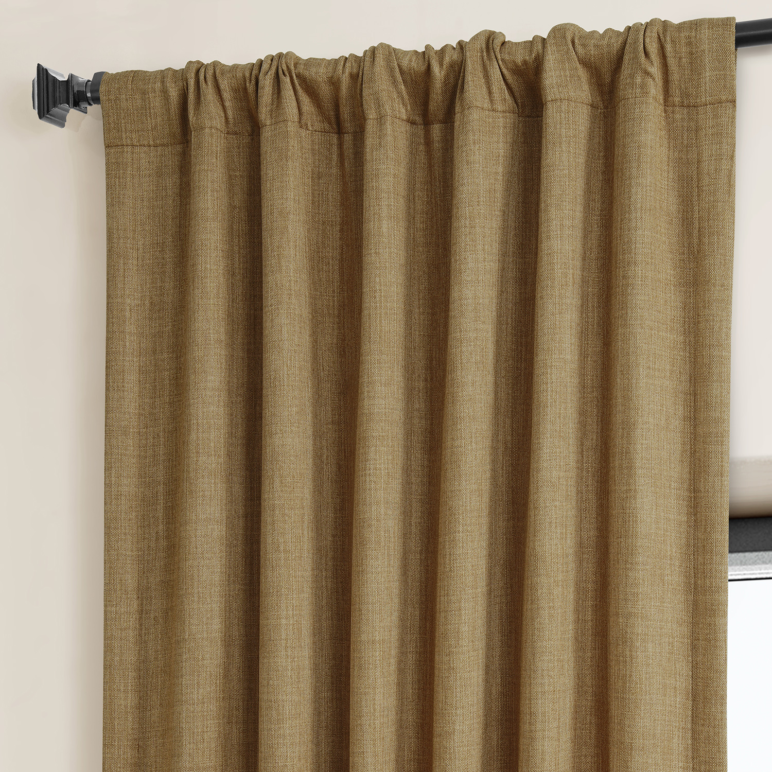 Butterscotch Faux Linen Room Darkening Curtain