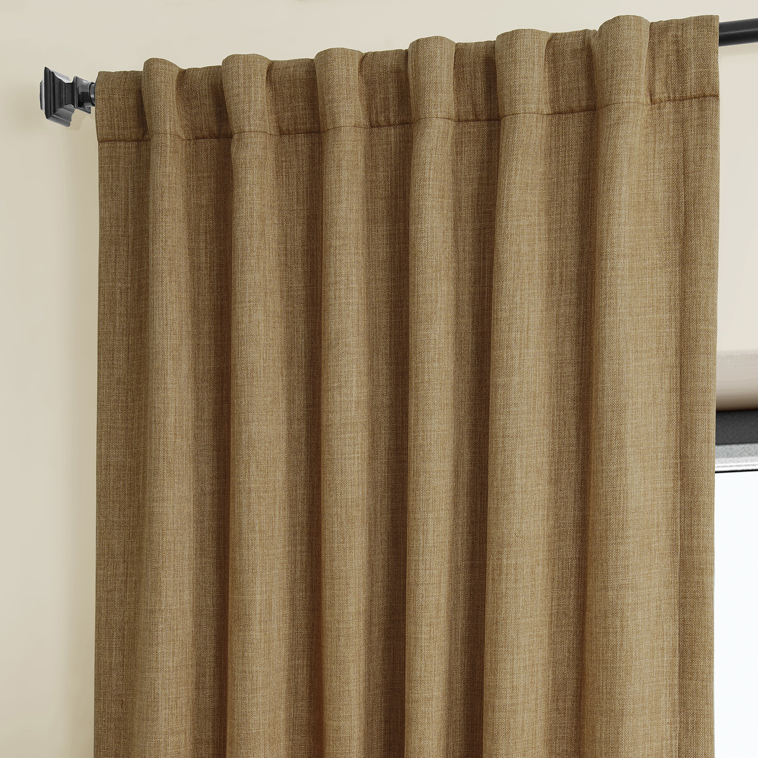 Butterscotch Faux Linen Room Darkening Curtain