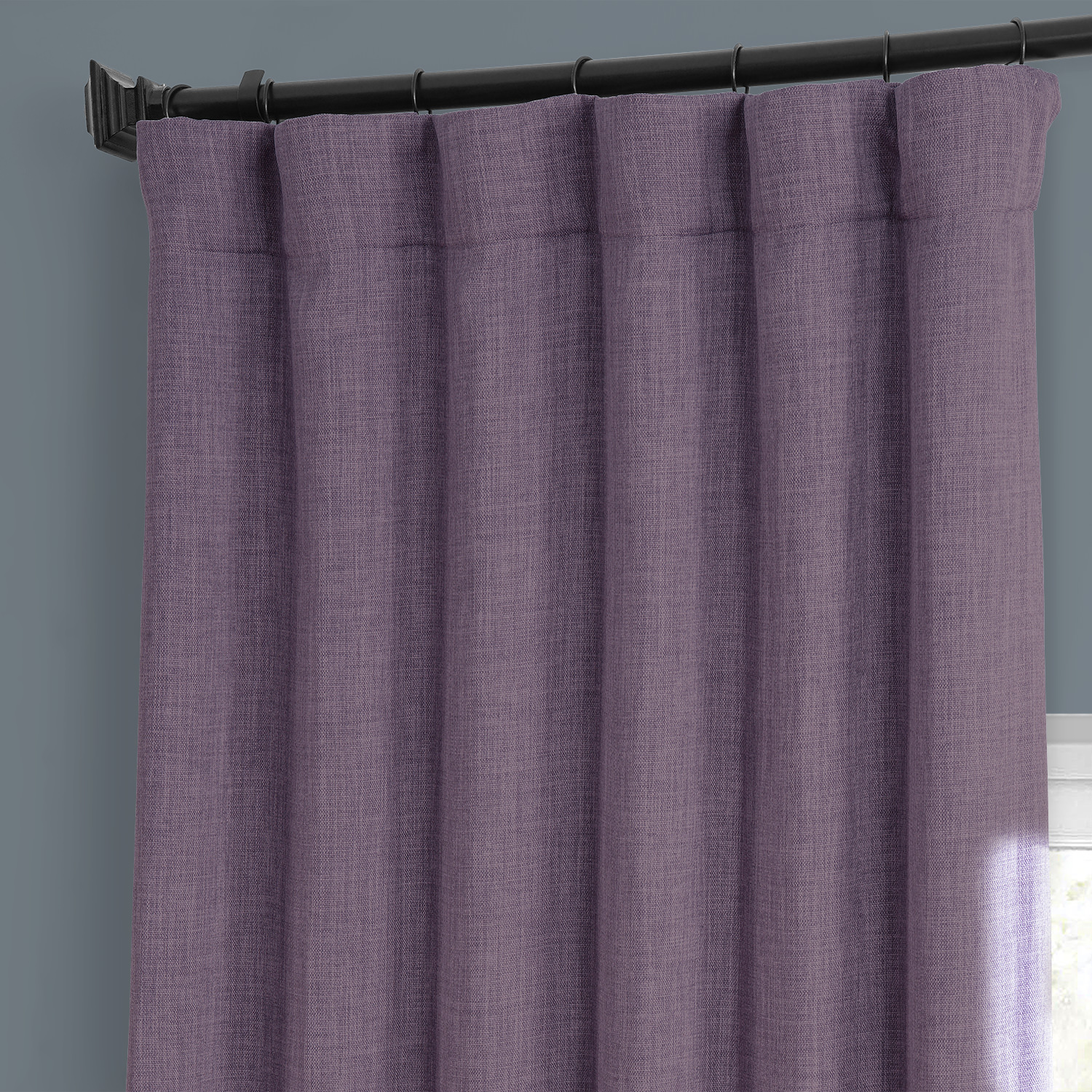 Iris Faux Linen Room Darkening Curtain