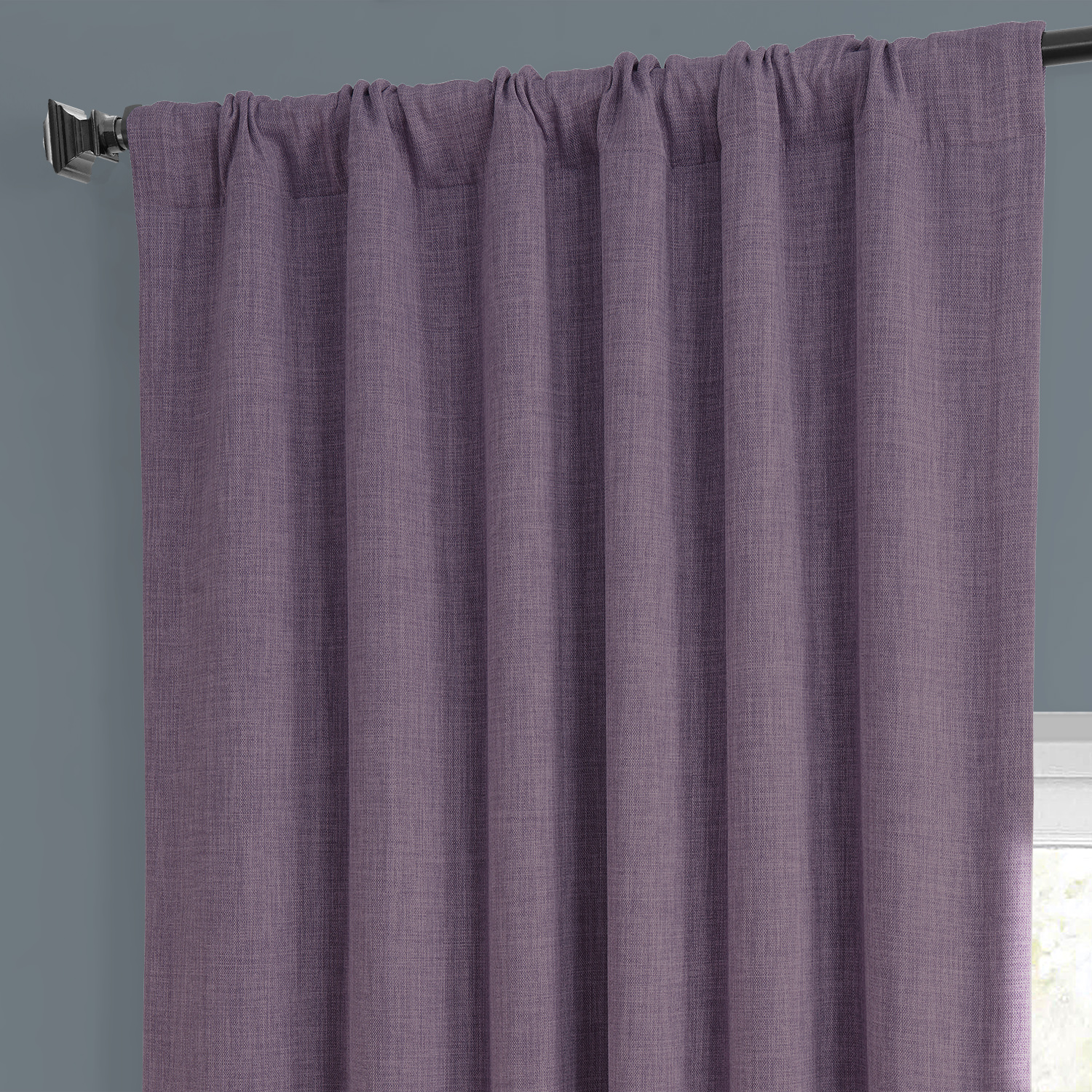 Iris Faux Linen Room Darkening Curtain