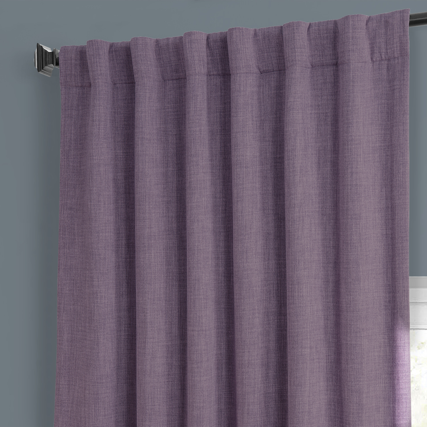 Iris Faux Linen Room Darkening Curtain