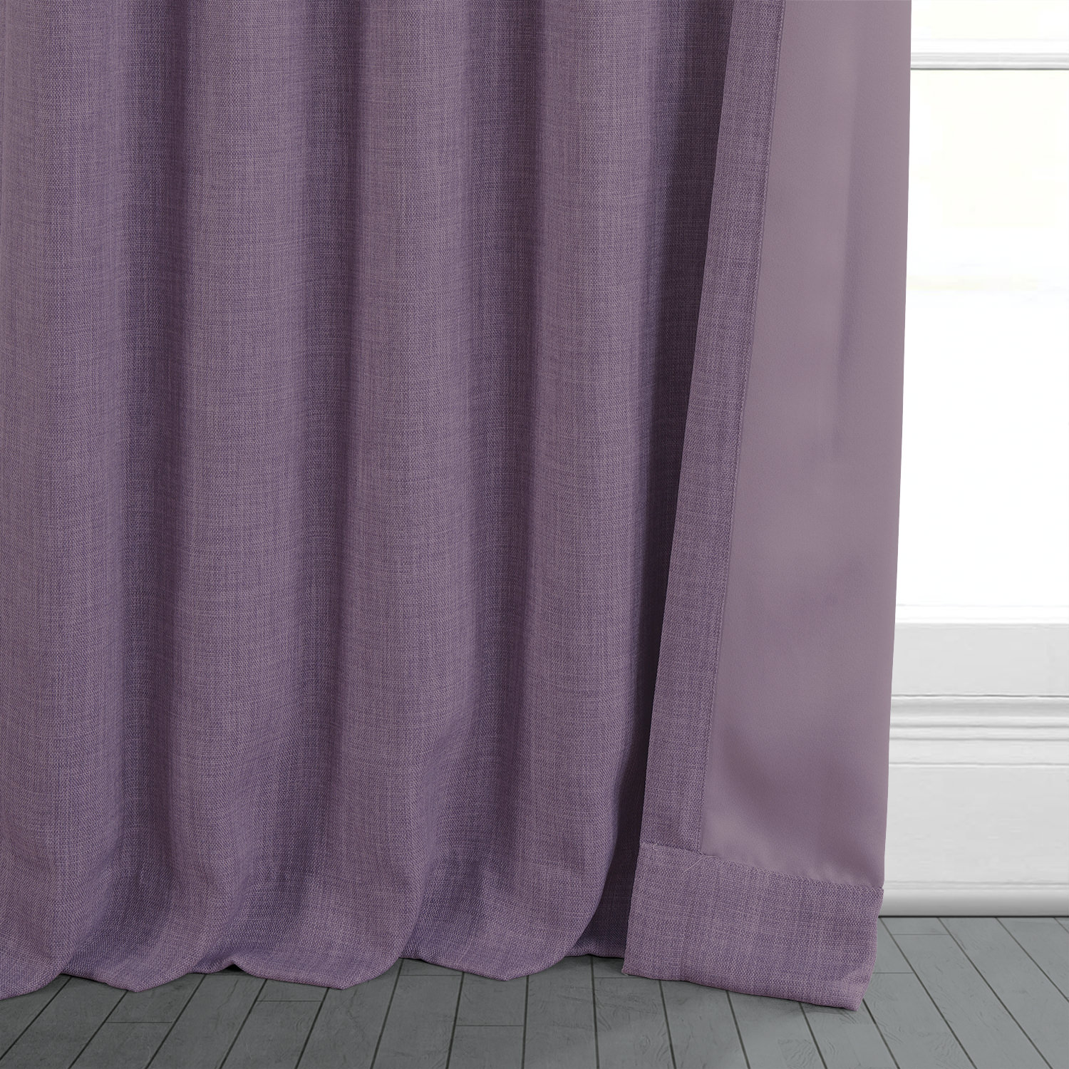 Iris Faux Linen Room Darkening Curtain