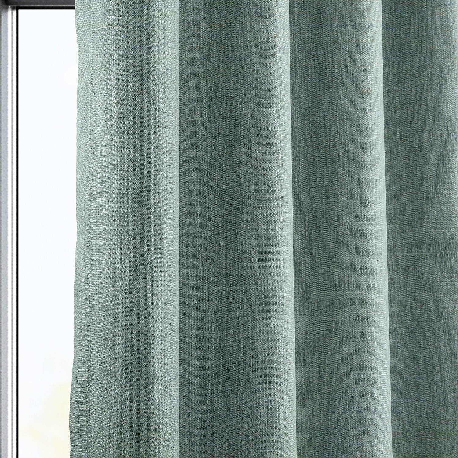 Sea Thistle Faux Linen Grommet Room Darkening Curtain