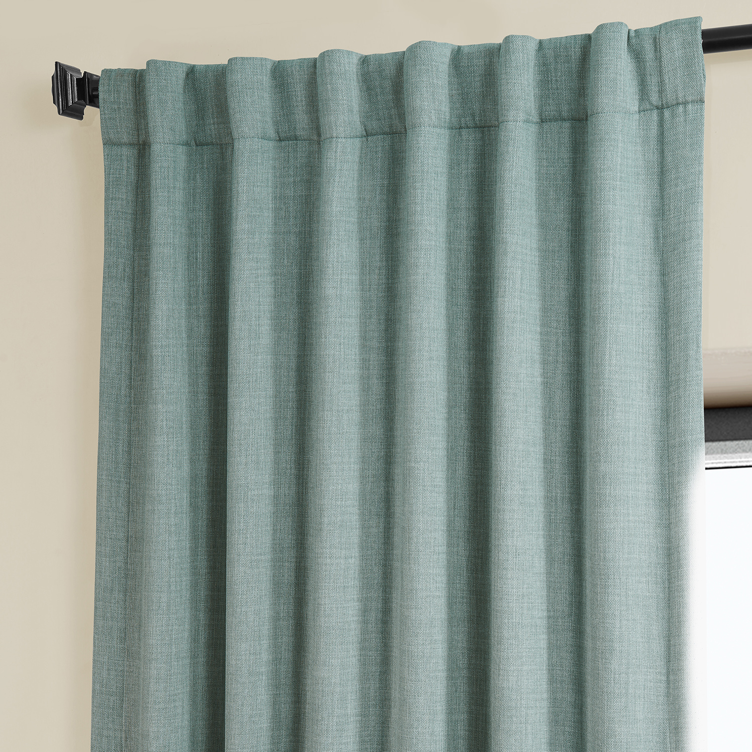 Sea Thistle Faux Linen Room Darkening Curtain