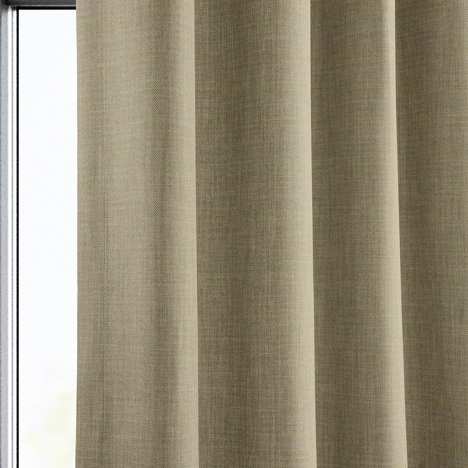 Nomad Tan Faux Linen Grommet Room Darkening Curtain