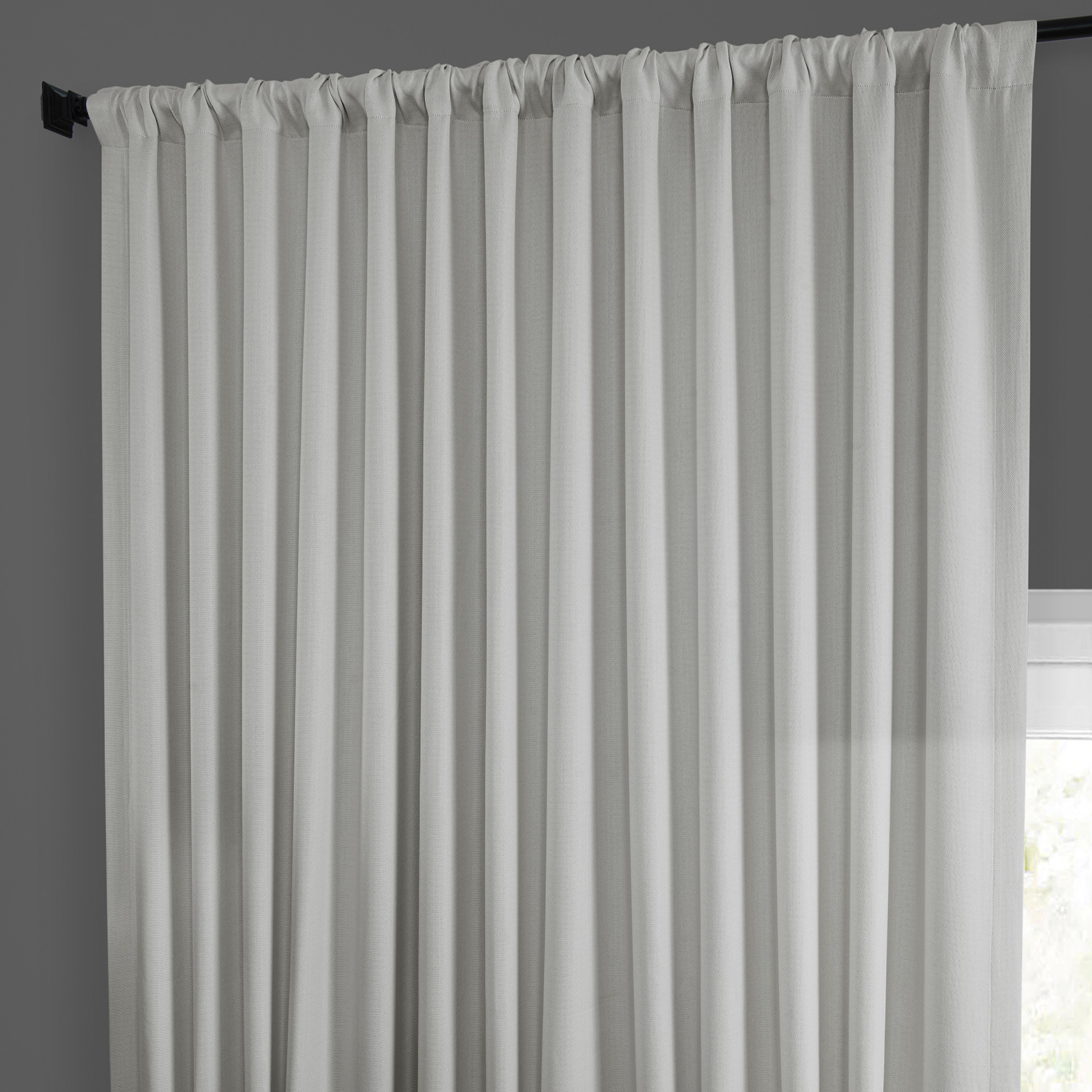 Oyster Faux Linen Extra Wide Room Darkening Curtain