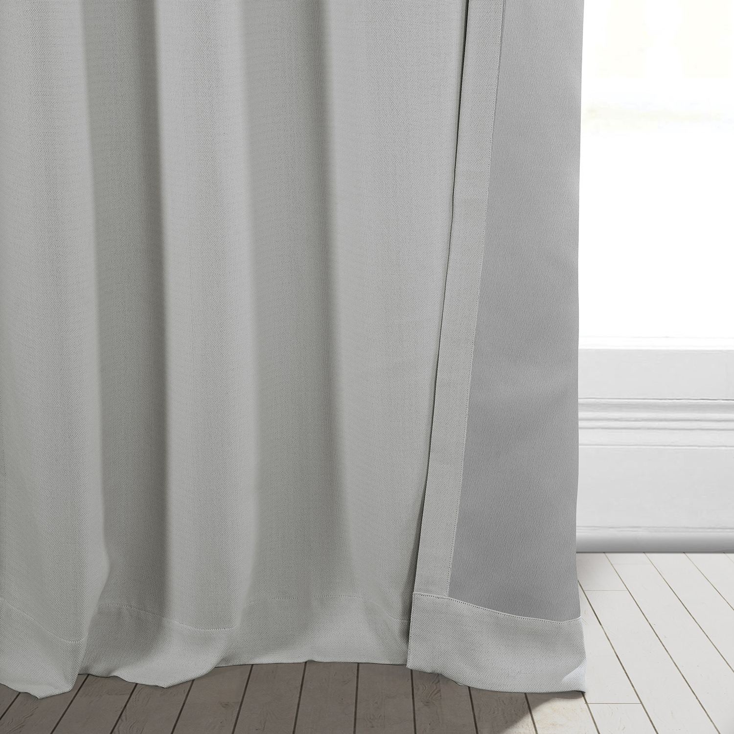 Oyster Faux Linen Grommet Room Darkening Curtain