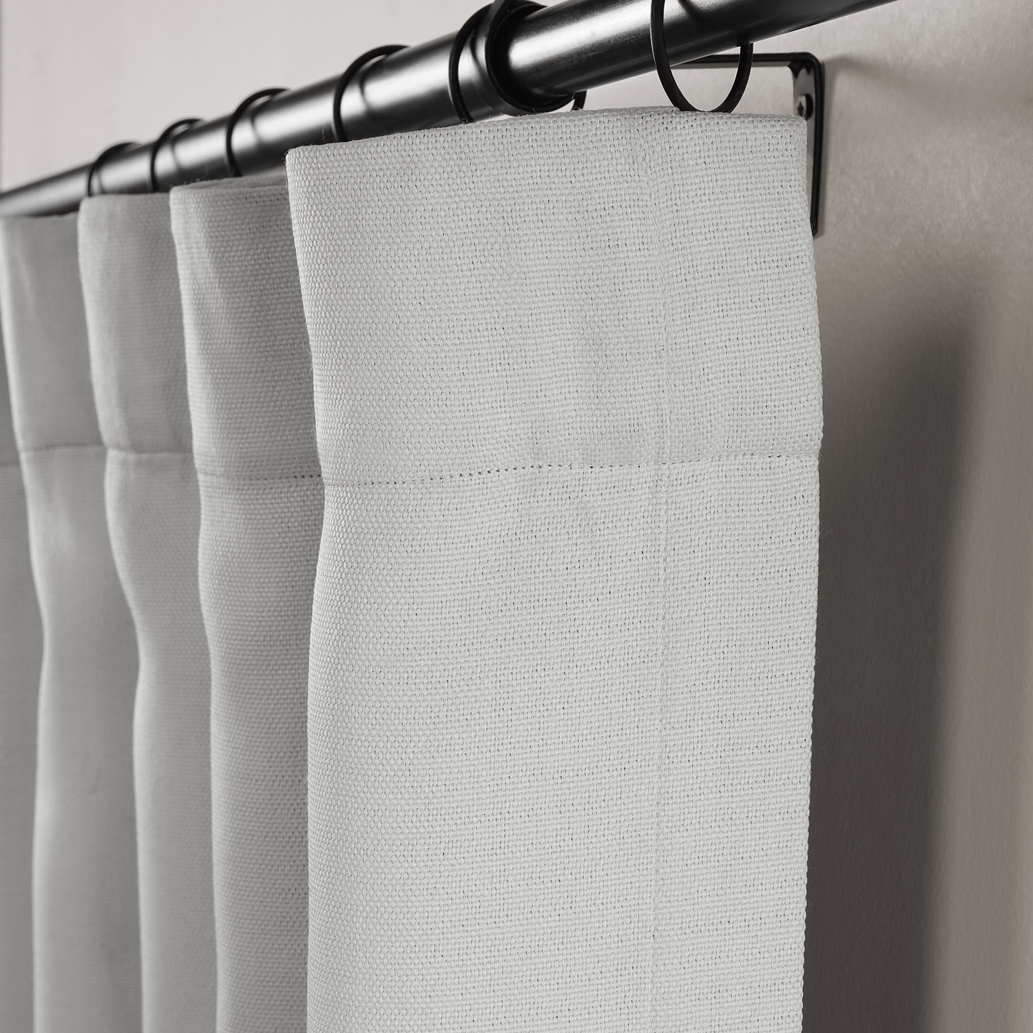 Oyster Faux Linen Room Darkening Curtain