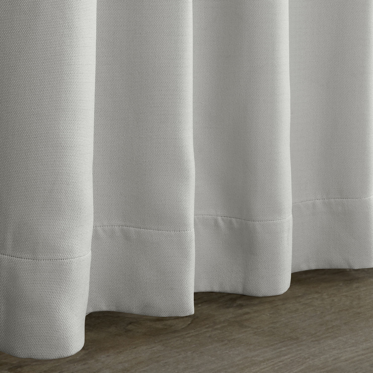 Oyster Faux Linen Room Darkening Curtain