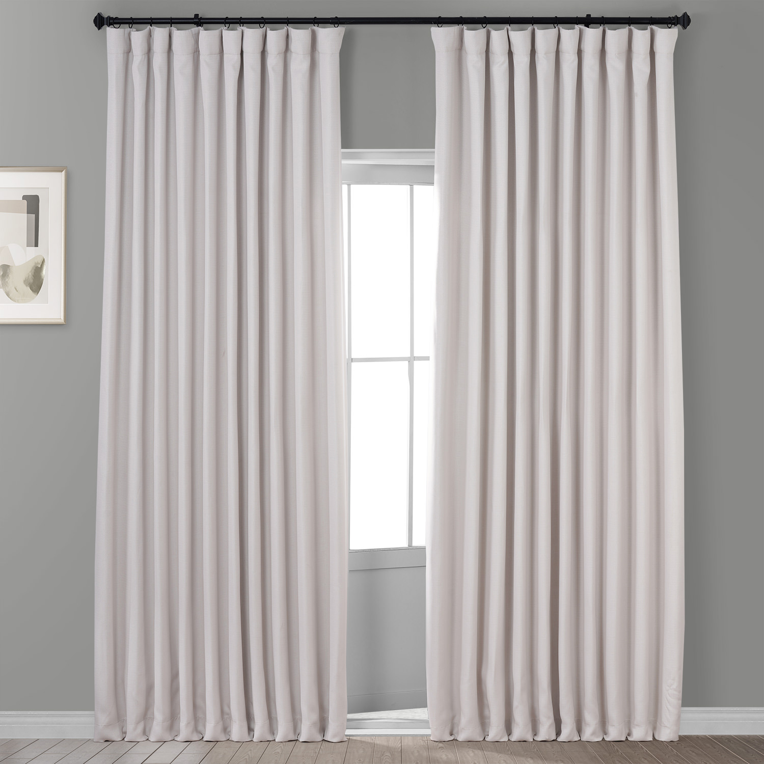 Birch Faux Linen Extra Wide Room Darkening Curtain