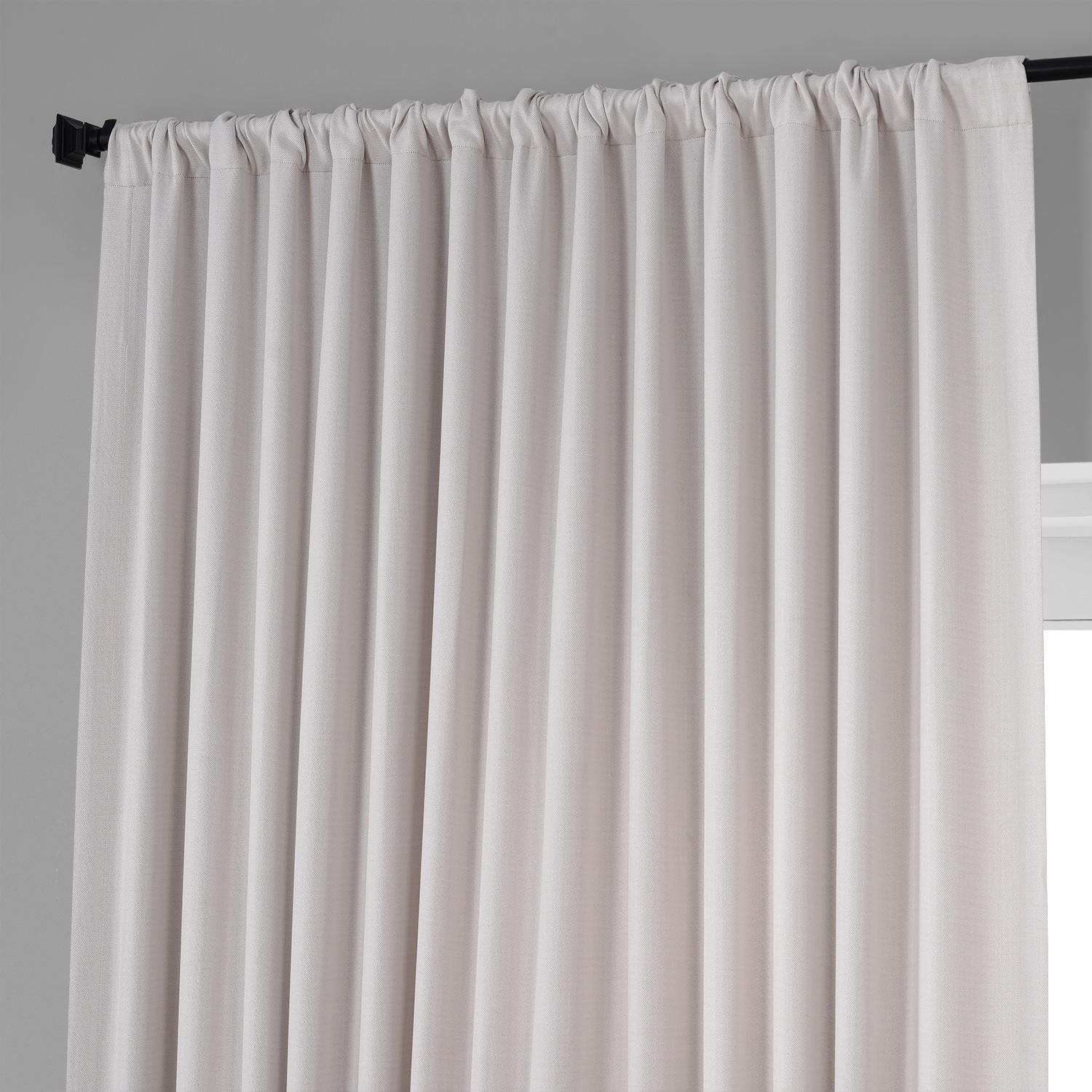 Birch Faux Linen Extra Wide Room Darkening Curtain