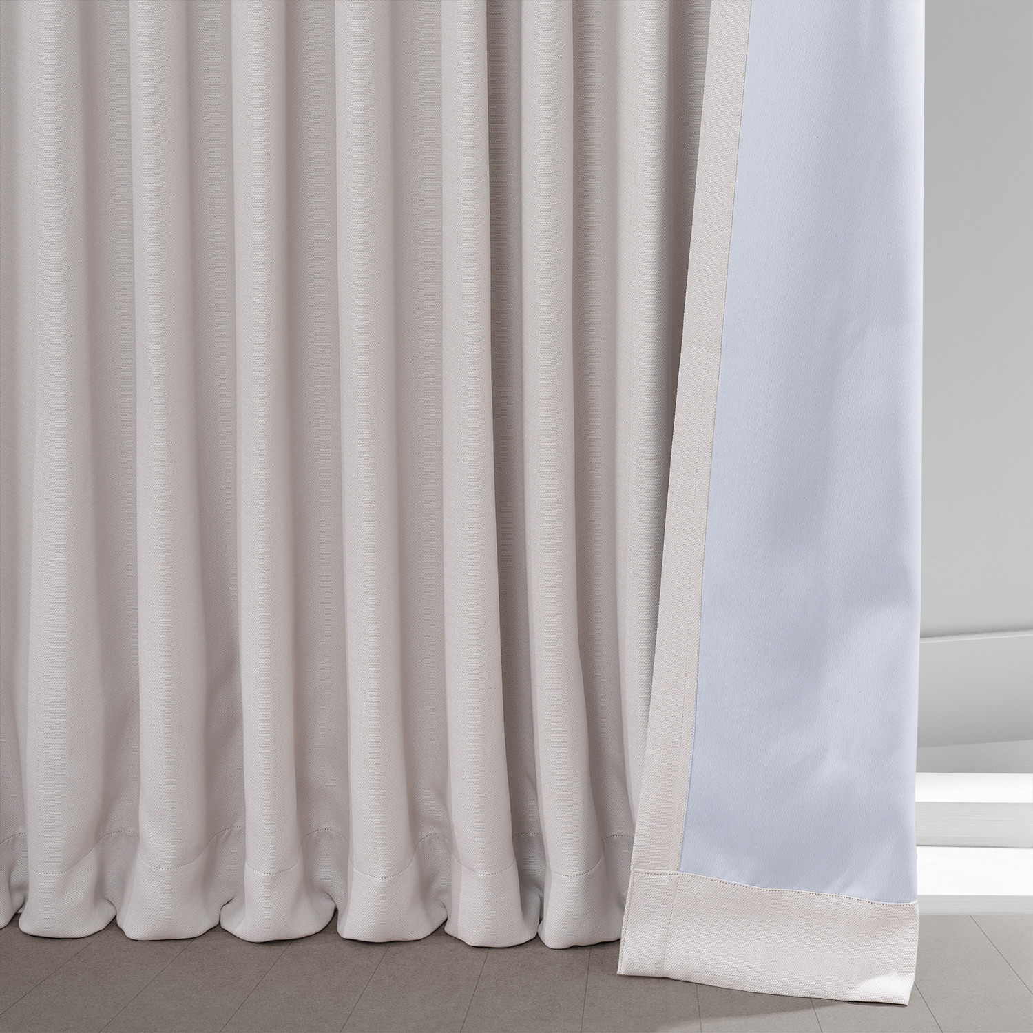 Birch Faux Linen Extra Wide Room Darkening Curtain