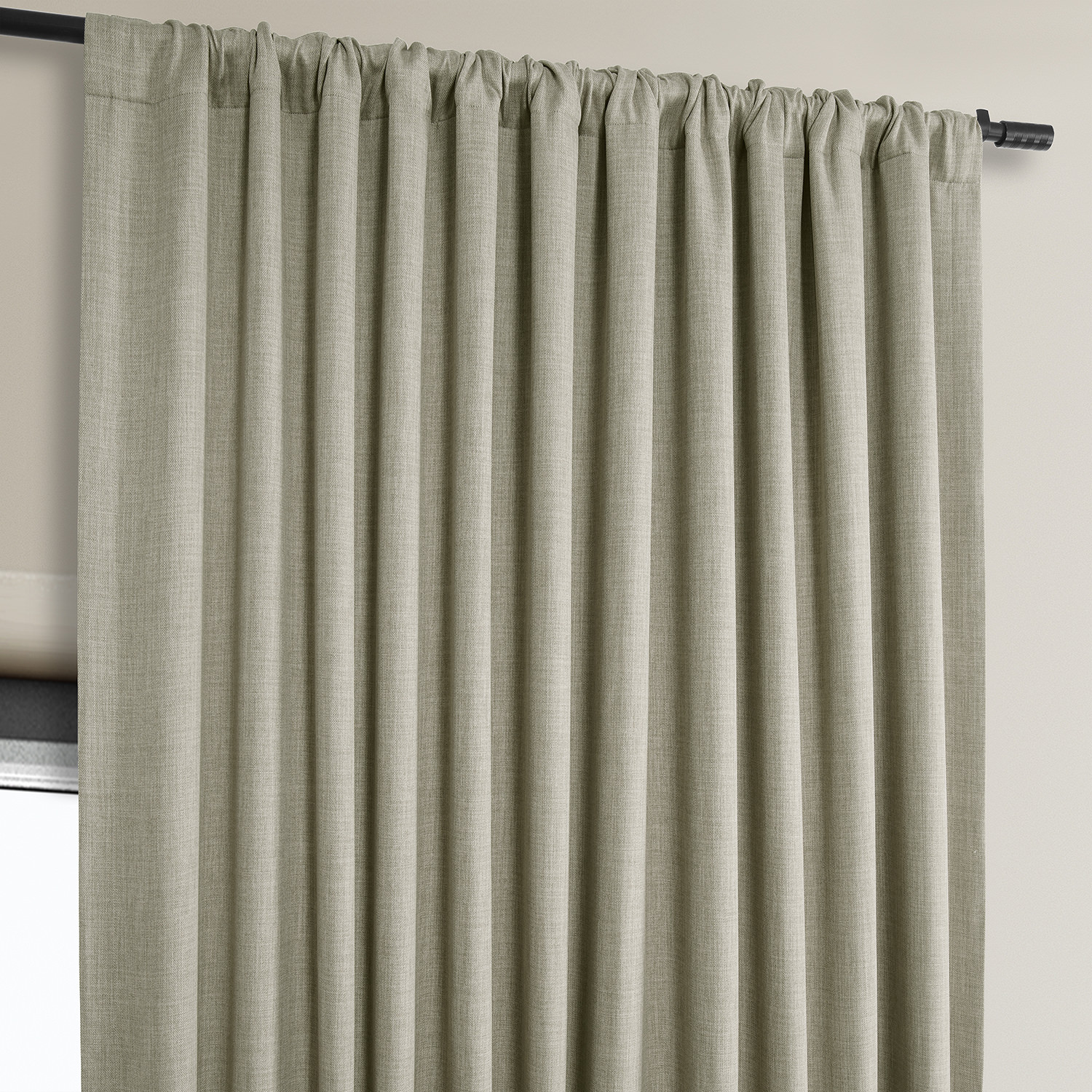 Oatmeal Faux Linen Extra Wide Room Darkening Curtain