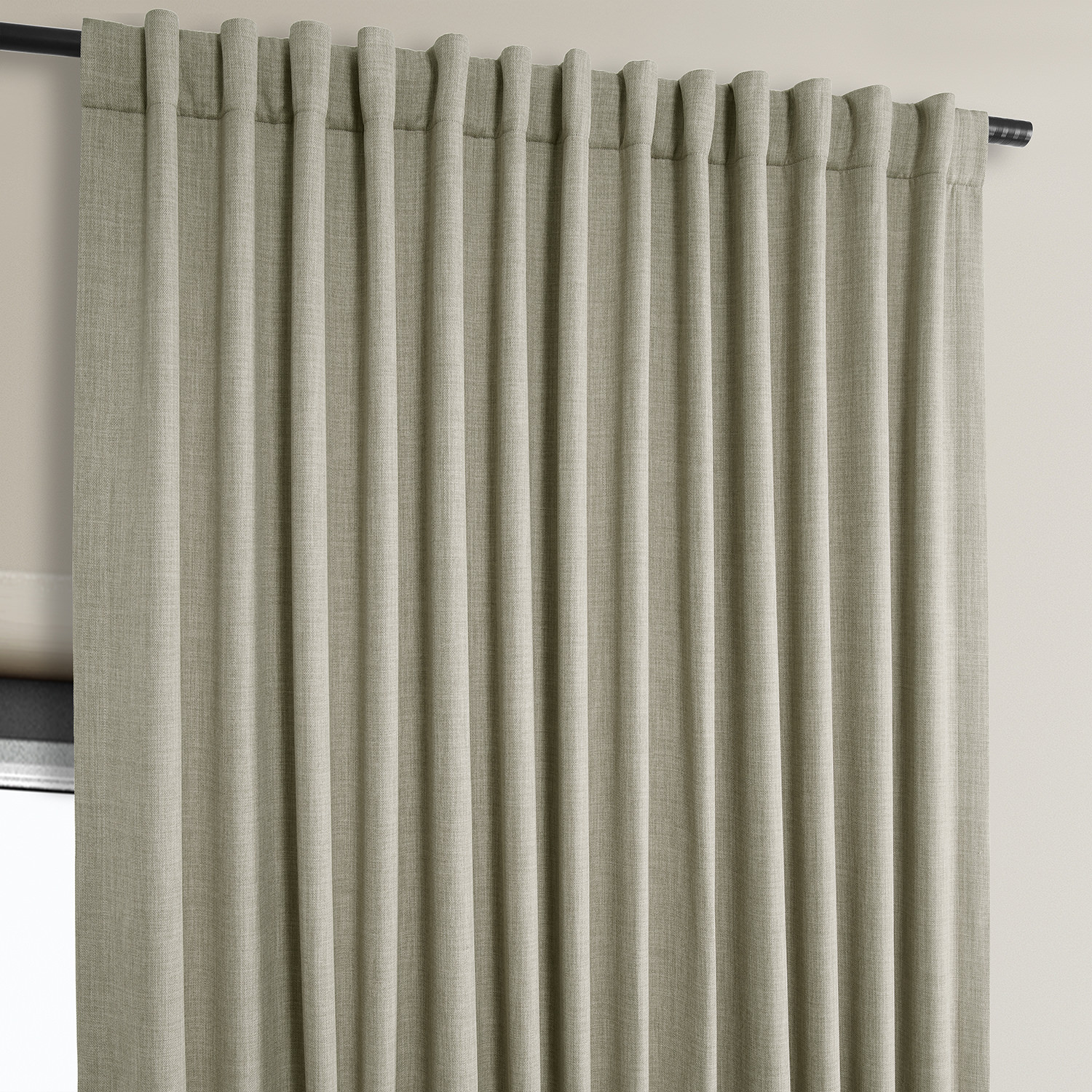 Oatmeal Faux Linen Extra Wide Room Darkening Curtain