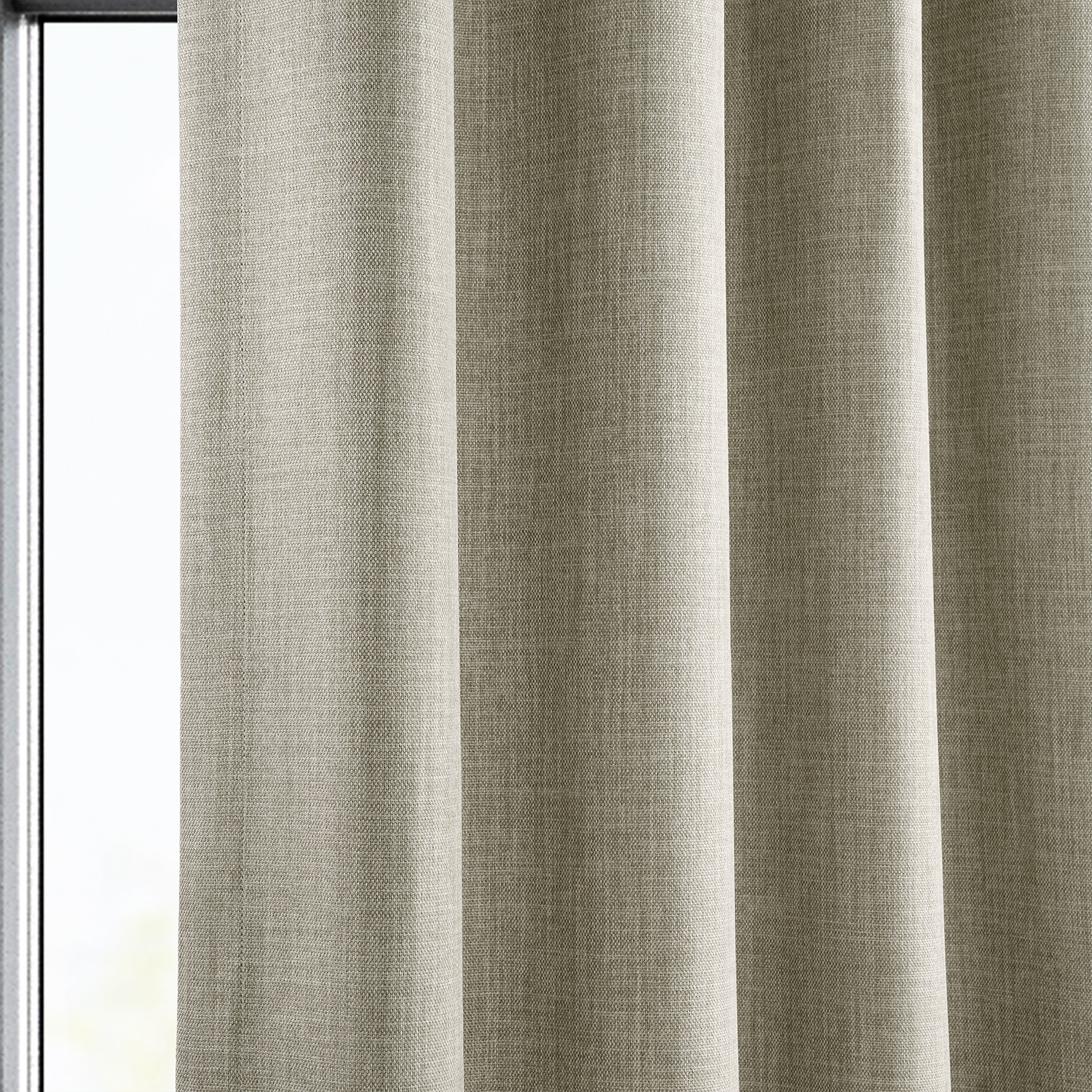 Oatmeal Faux Linen Grommet Room Darkening Curtain