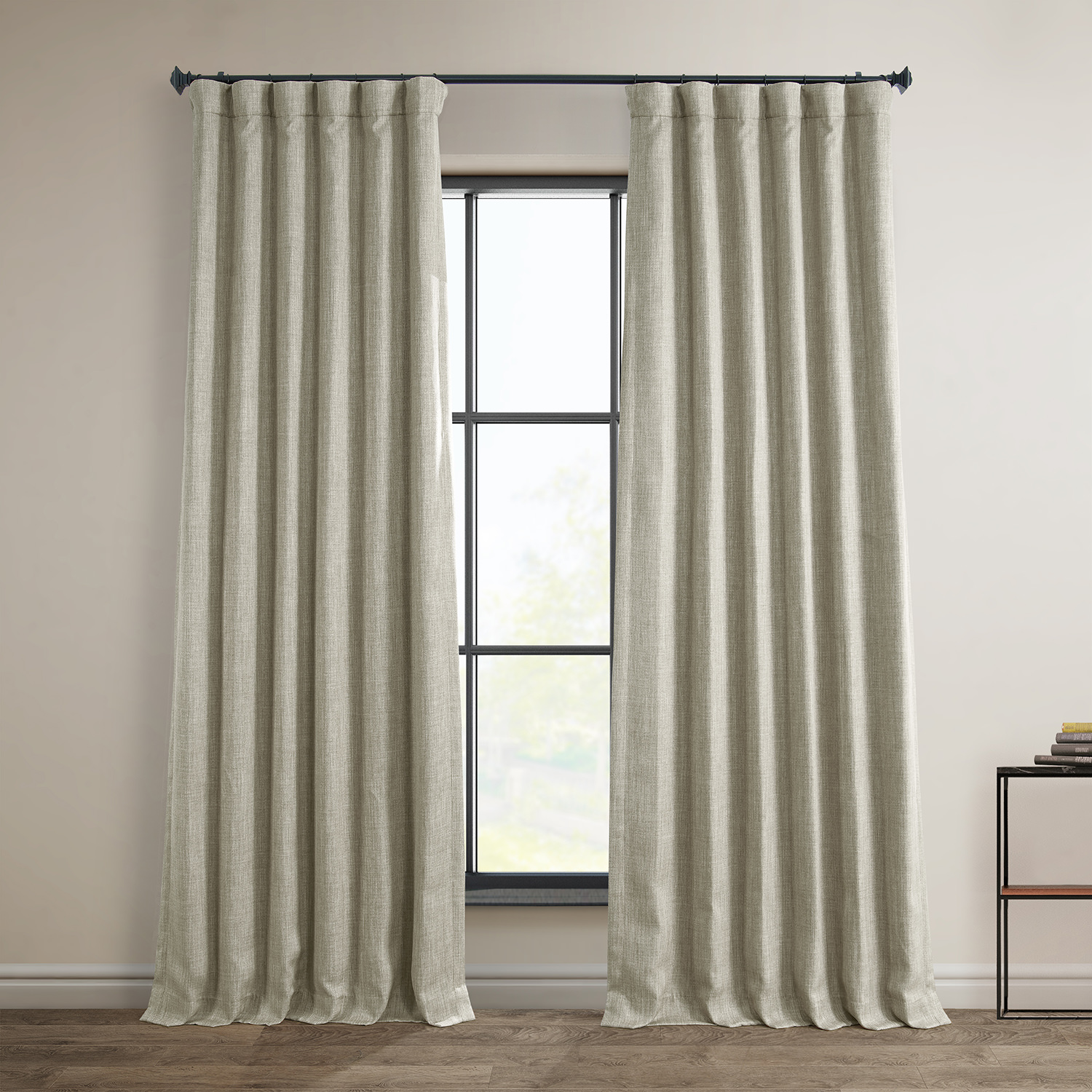 Oatmeal Faux Linen Room Darkening Curtain