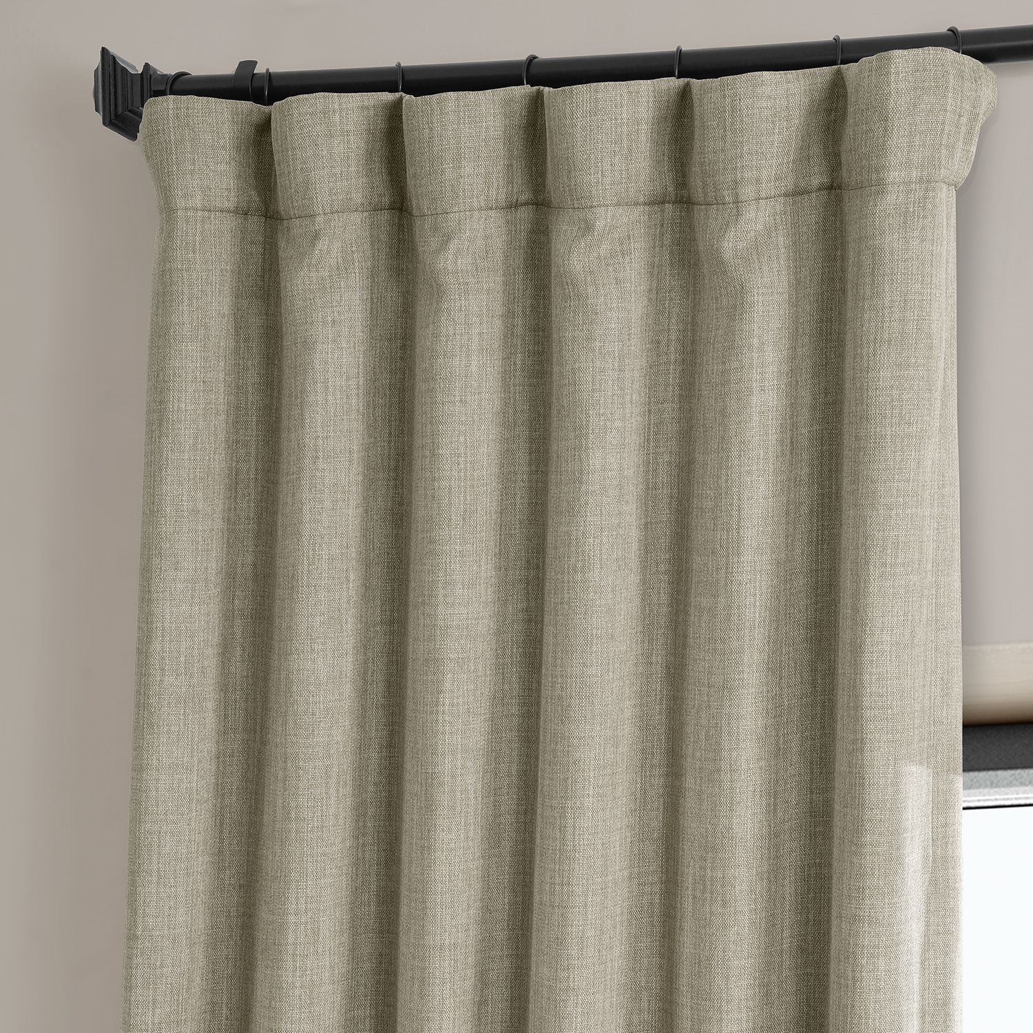 Oatmeal Faux Linen Room Darkening Curtain