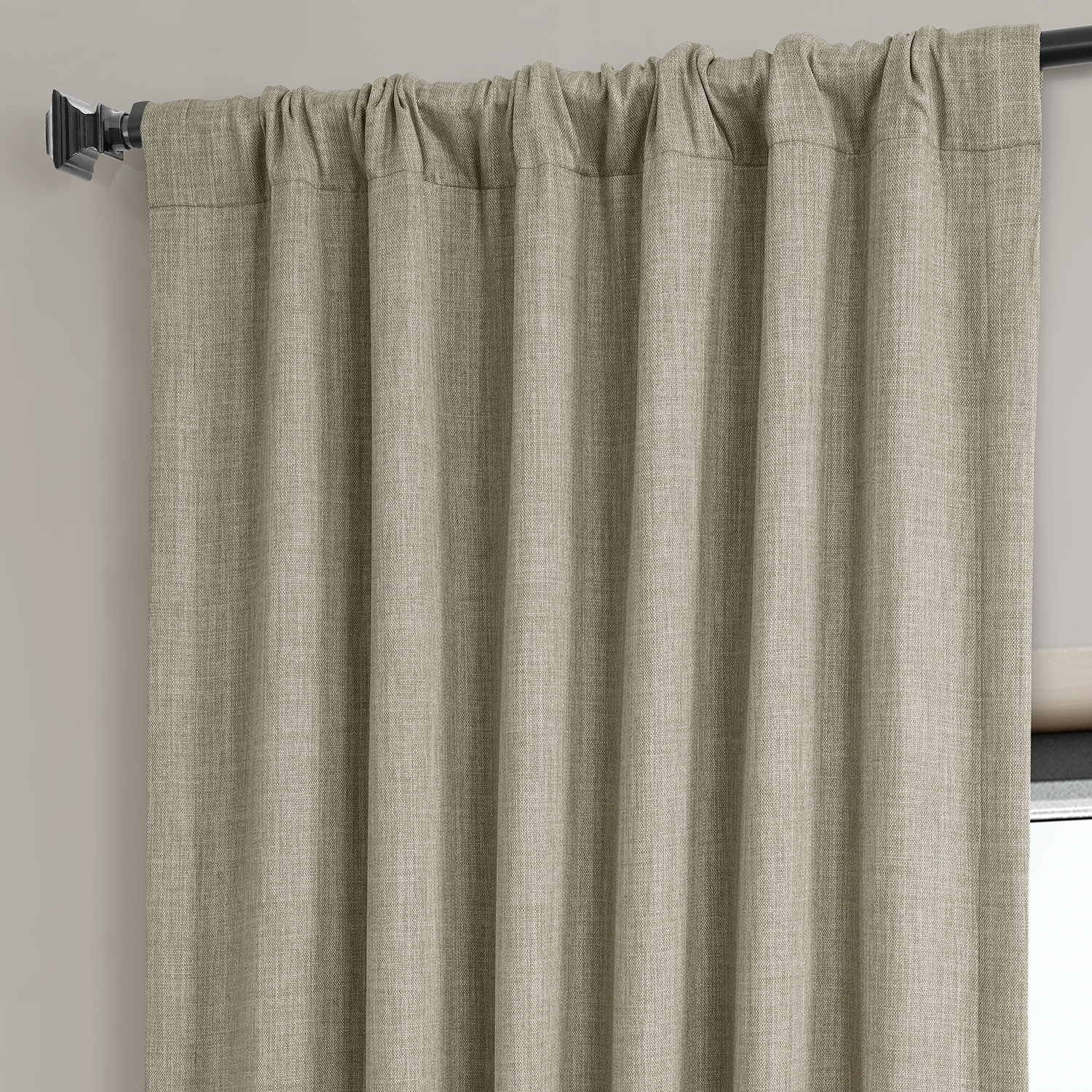 Oatmeal Faux Linen Room Darkening Curtain