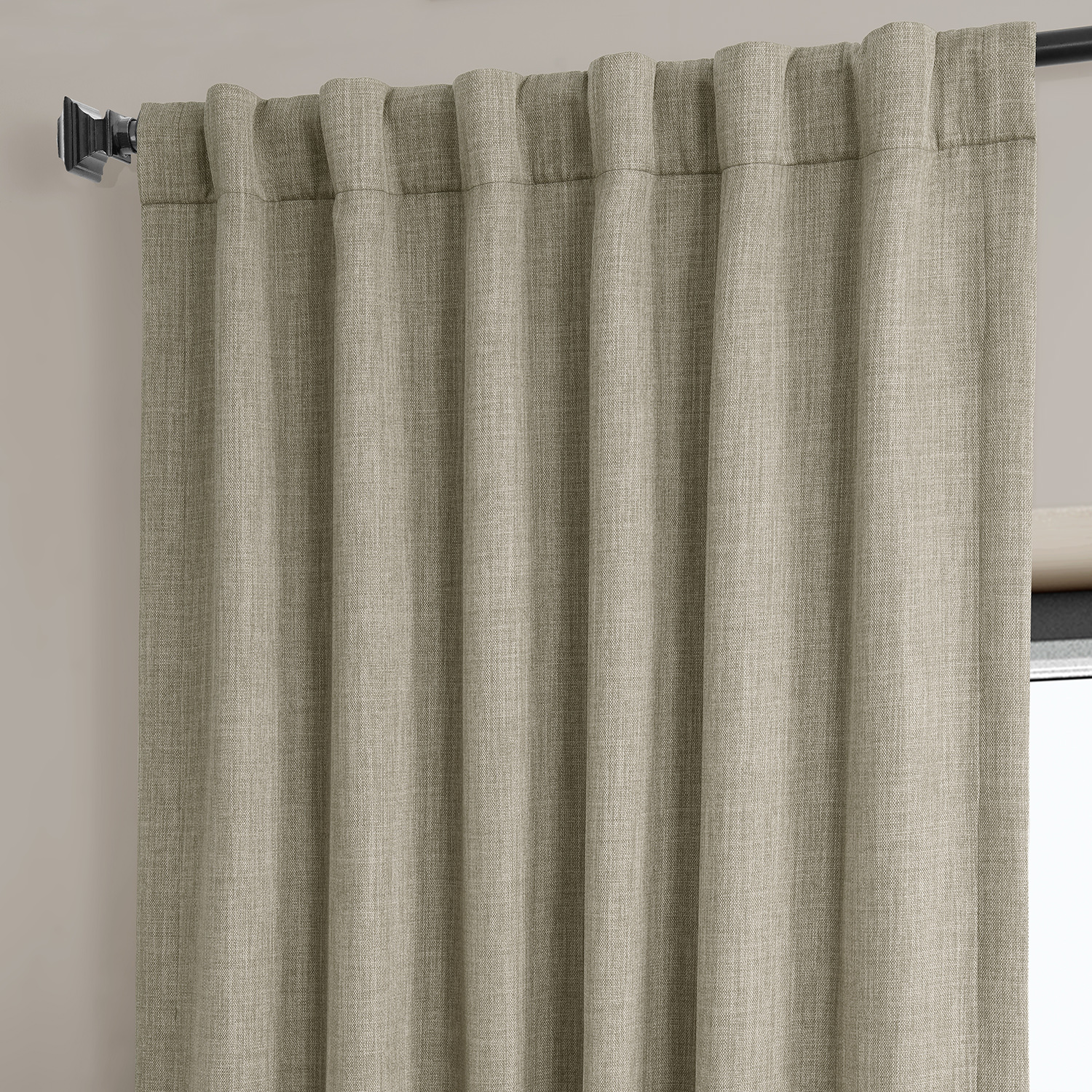 Oatmeal Faux Linen Room Darkening Curtain