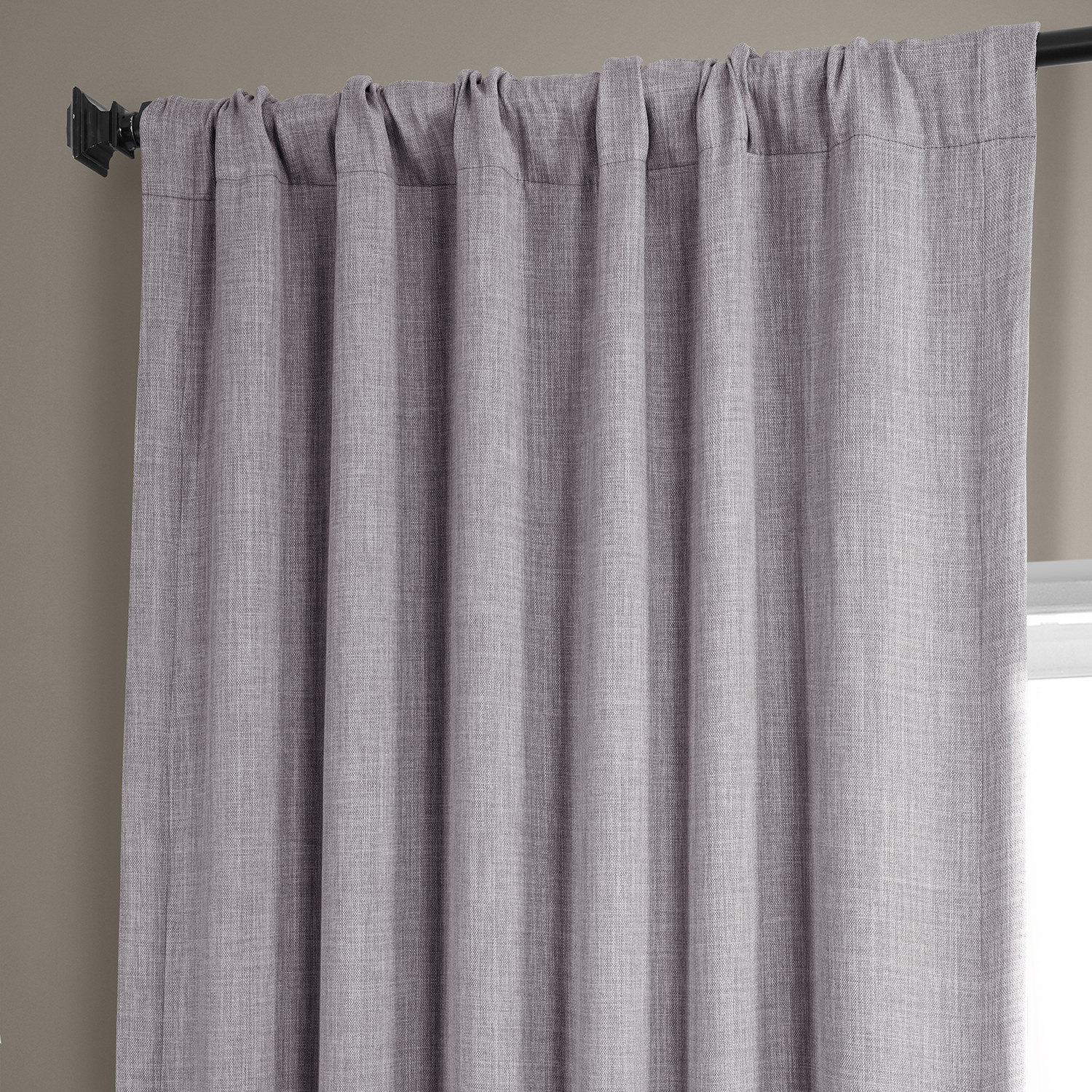 Clay Faux Linen Room Darkening Curtain