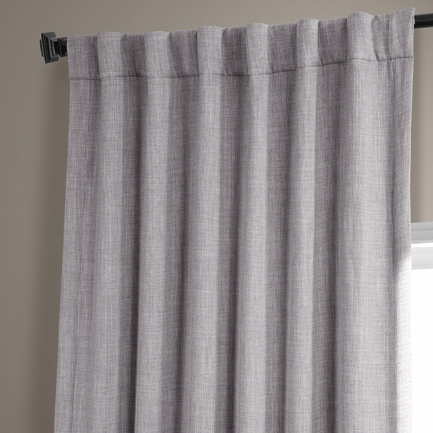 Clay Faux Linen Room Darkening Curtain