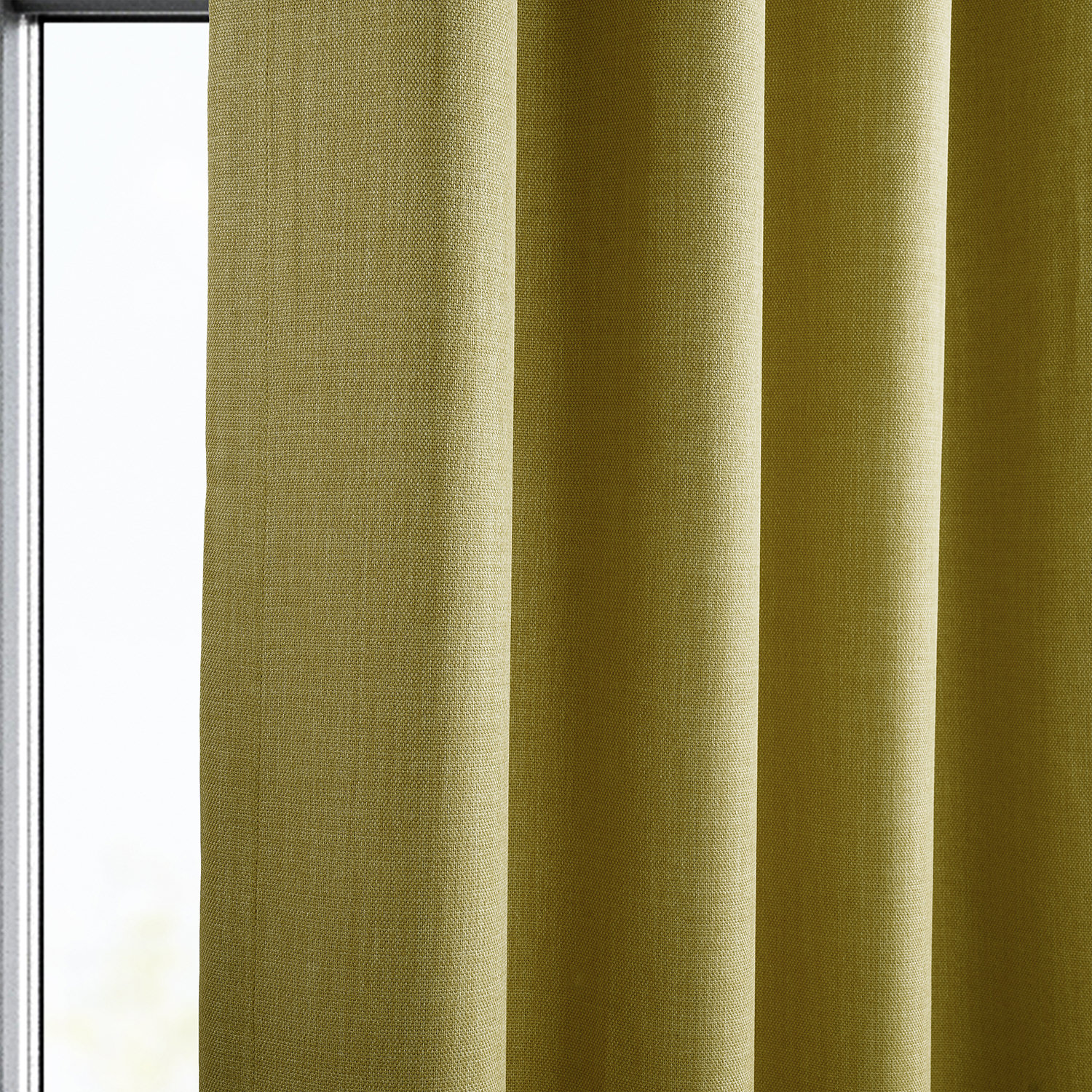 Graphic Gold Faux Linen Grommet Room Darkening Curtain