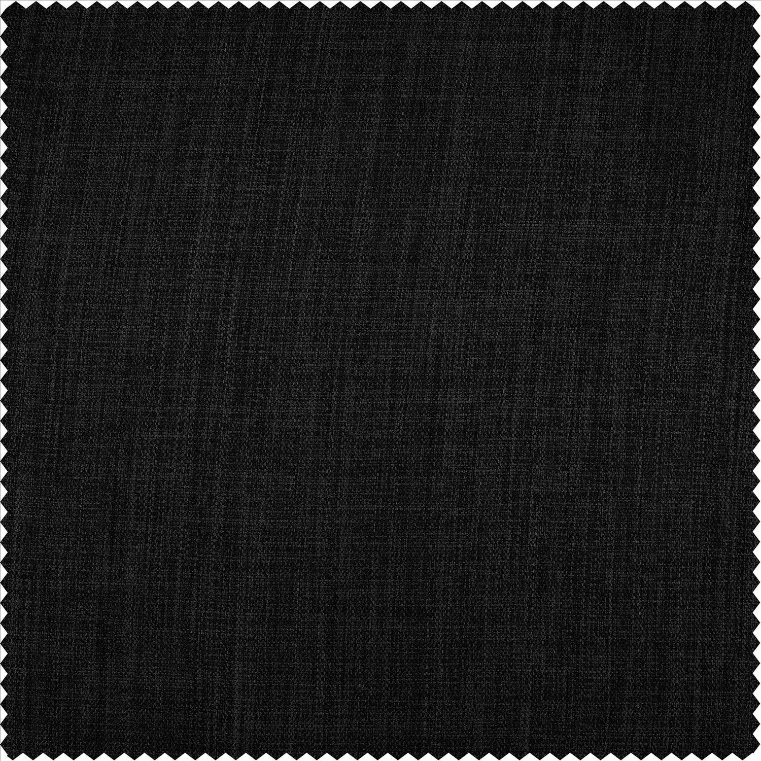 Essential Black Faux Linen Room Darkening Swatch