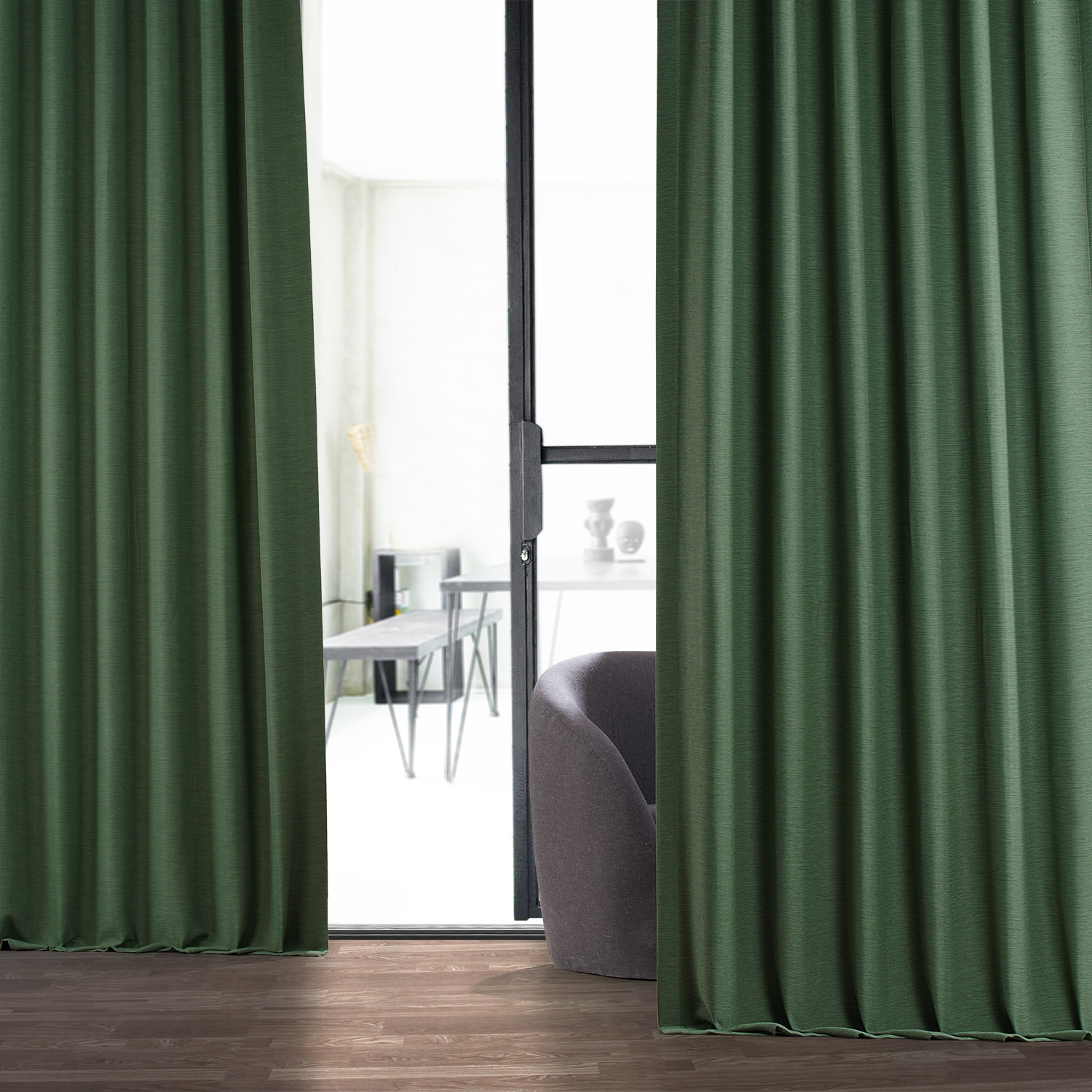 Pine Forest Green Bellino Blackout Room Darkening Curtain