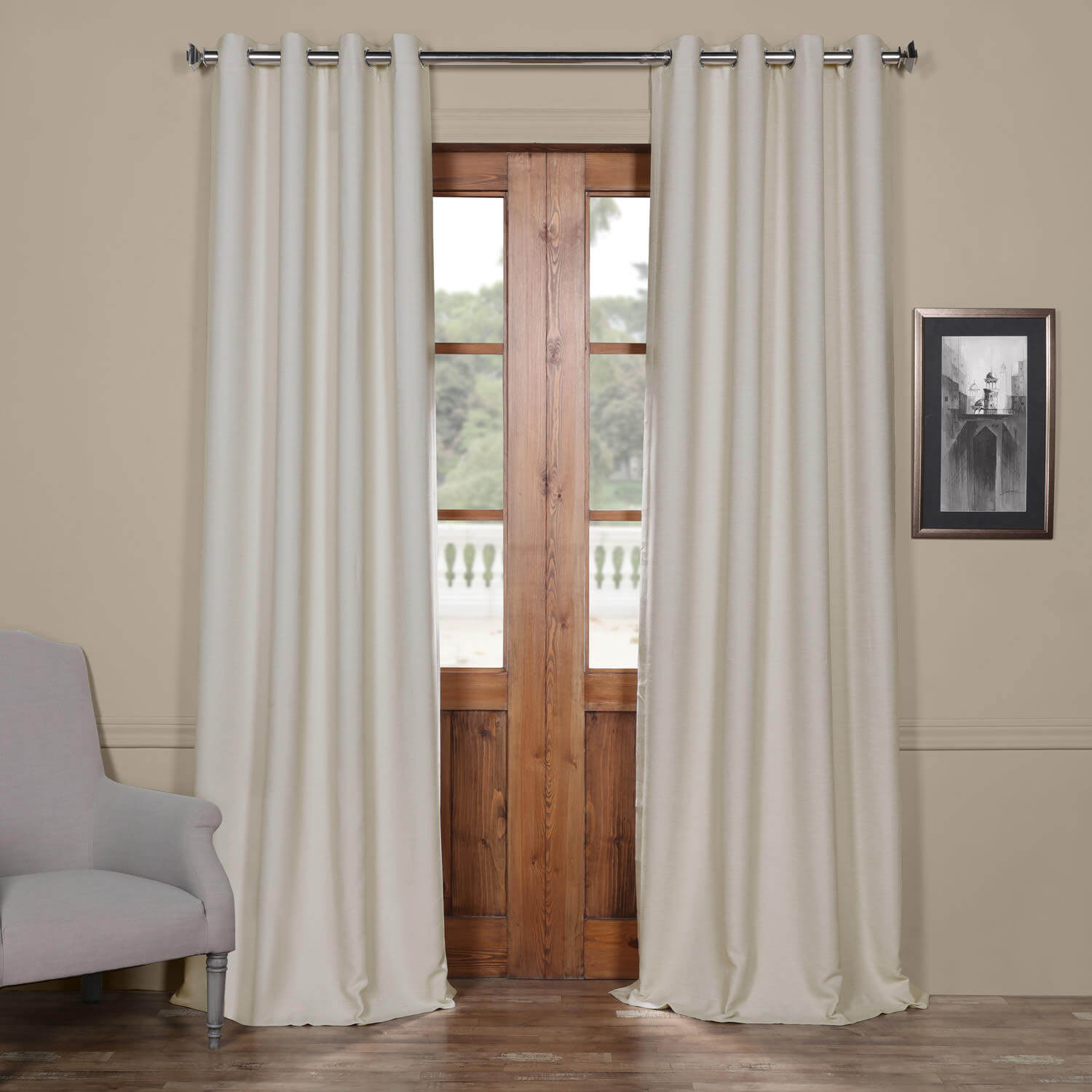 Oat Cream Bellino Grommet Blackout Room Darkening Curtain