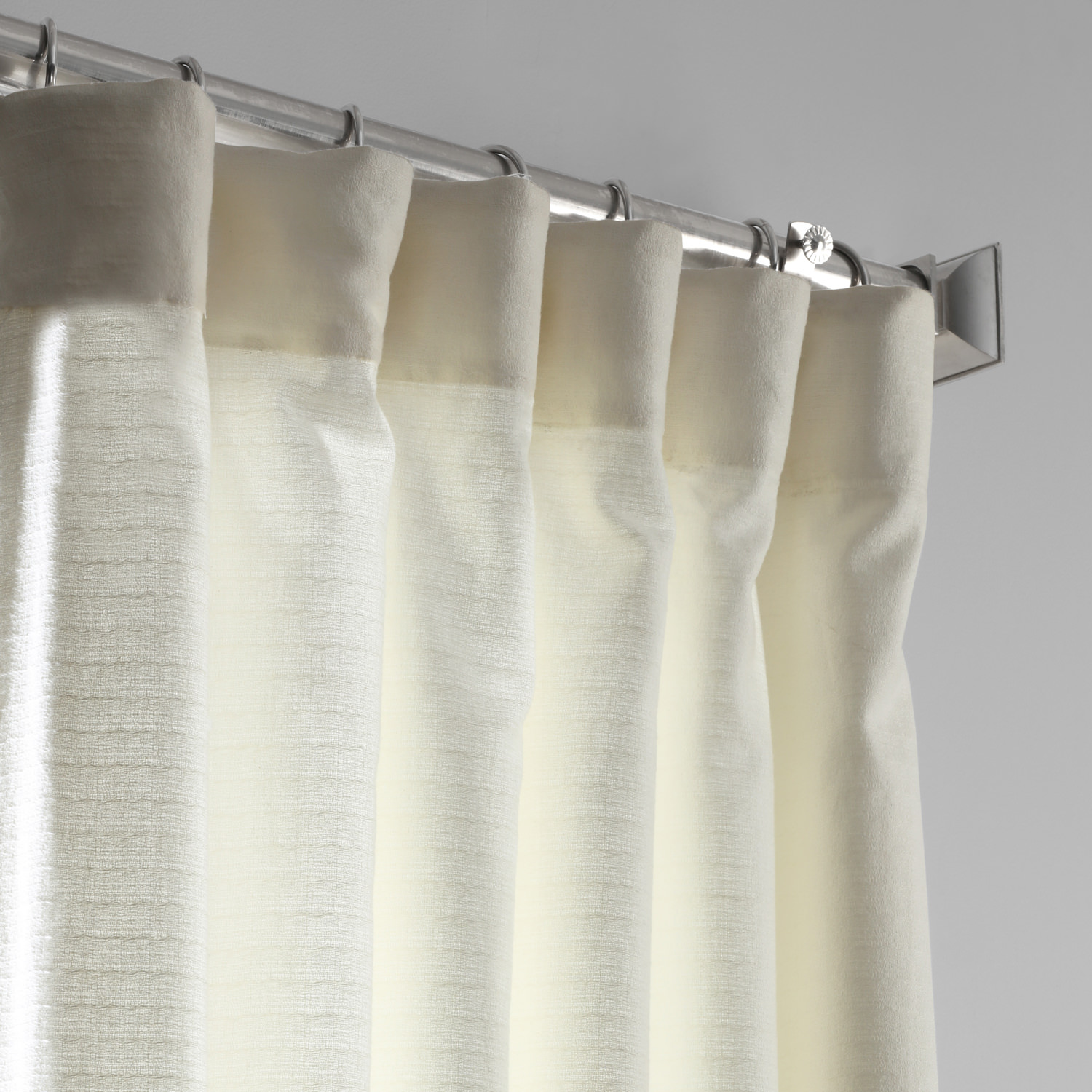 Off White Cotton Textured BarkWeave Curtain